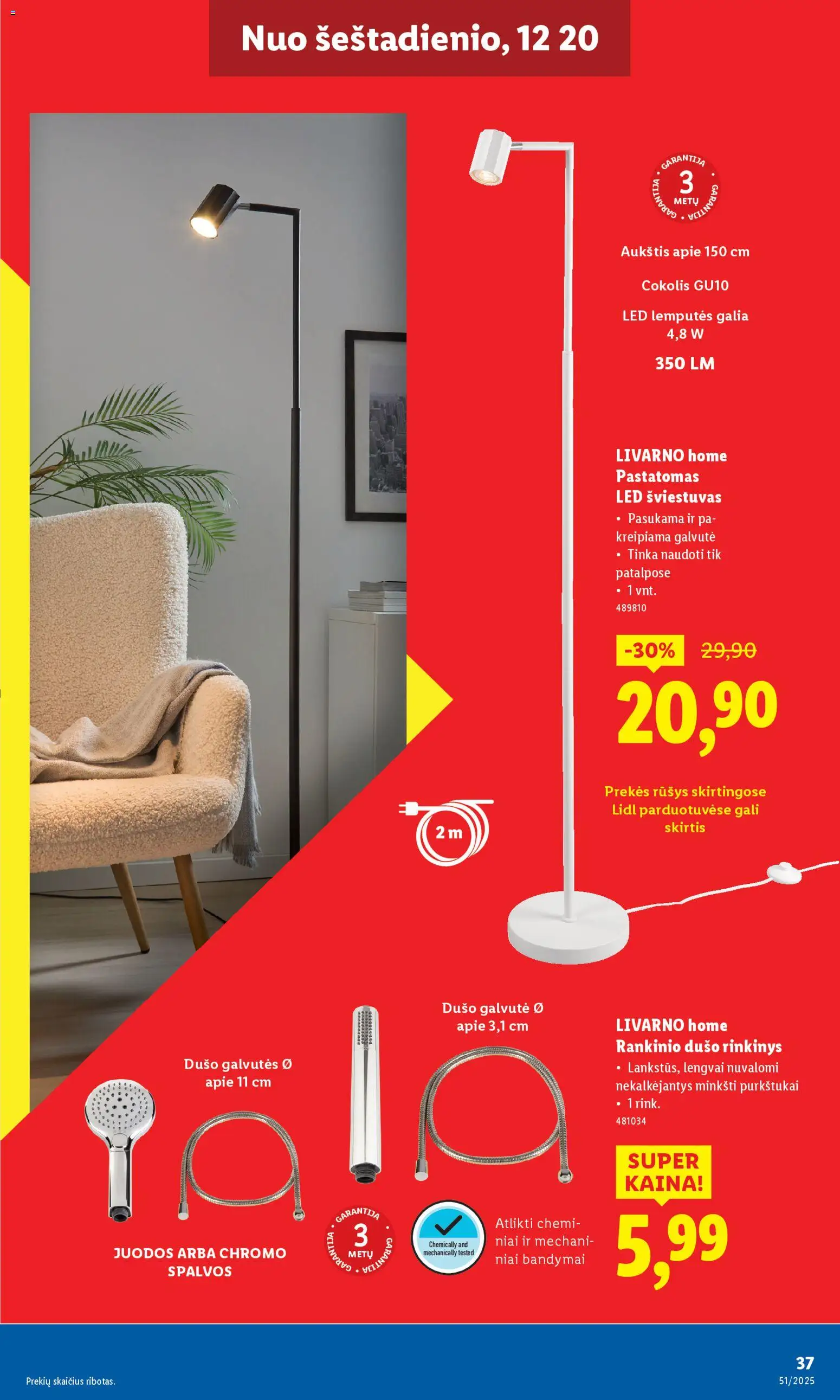 LIDL akcijos nuo 15.12.2025 | Puslapis: 37 | Prekių: Dušo galvutė