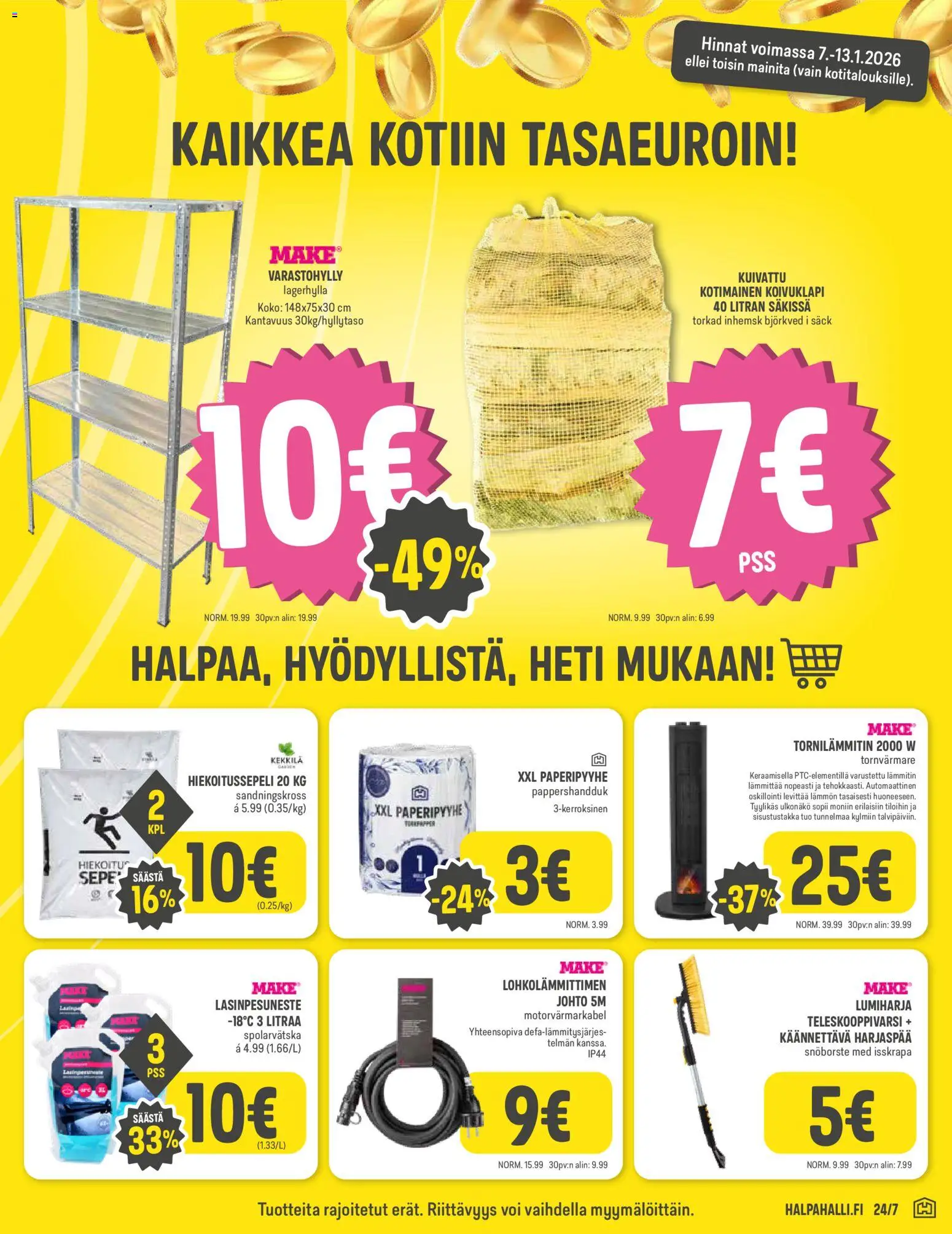 Halpa Halli tarjoukset – voimassa 07.01.2026 alkaen | Sivu: 7 | Tuotteet: Varastohylly, Voi, Lasinpesuneste