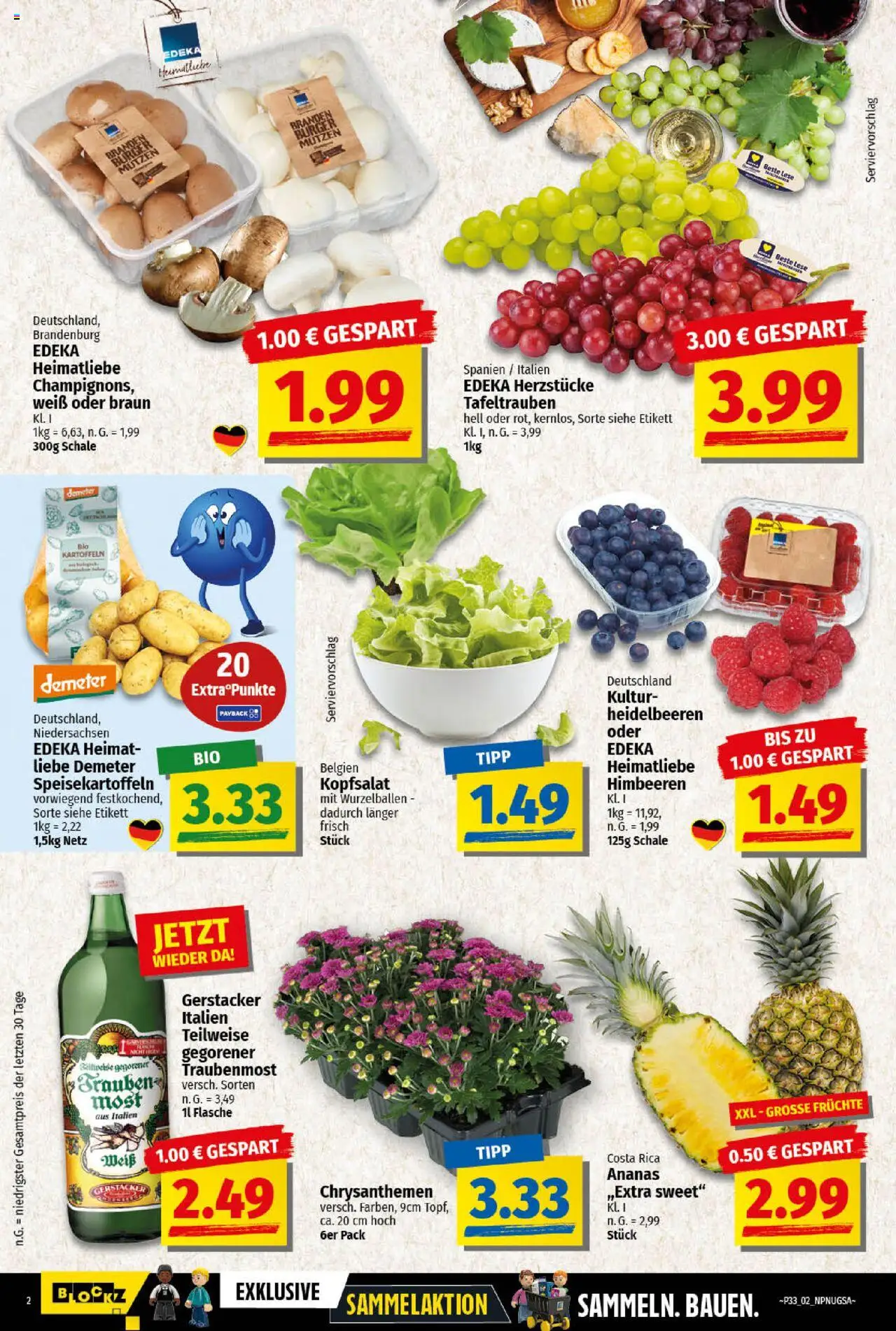 NP Discount Prospekt 	 - gültig ab dem 11.08.2025 | Seite: 2 | Produkte: Himbeeren, Burger, Heidelbeeren, Kartoffeln