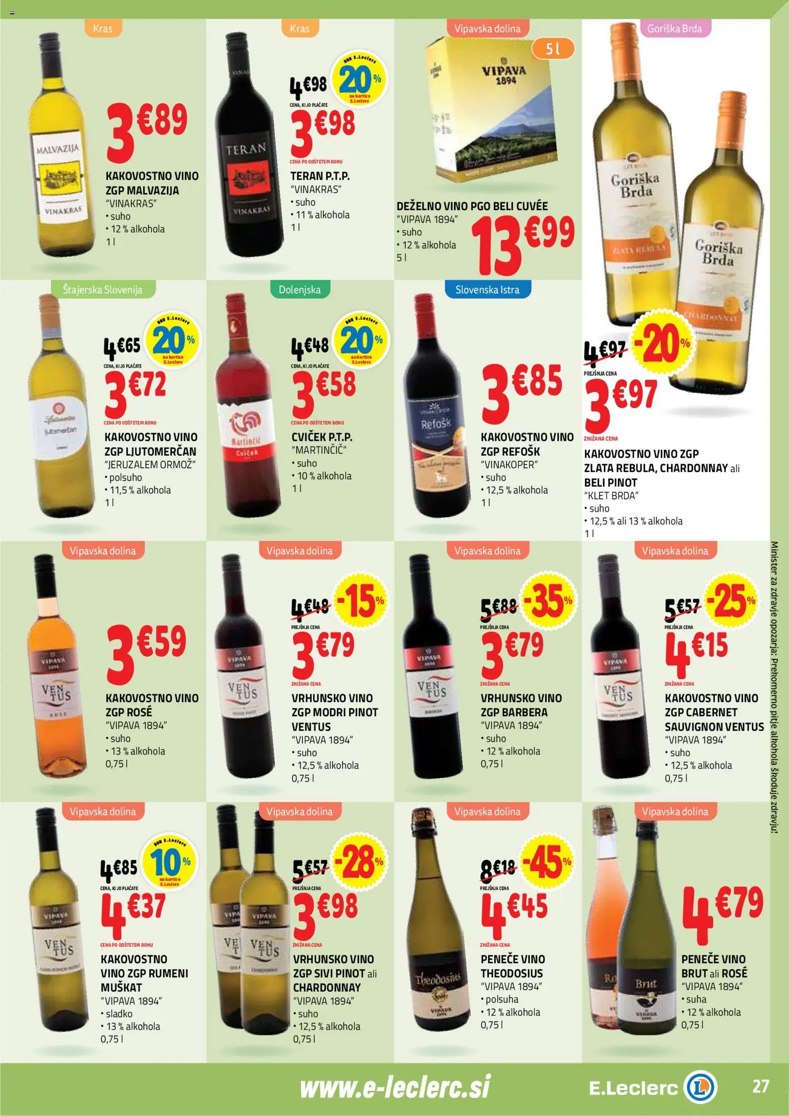Novi E.leclerc katalog ponudbe – veljaven od 11.03.2026 | Stran: 27 | Izdelki: Vino