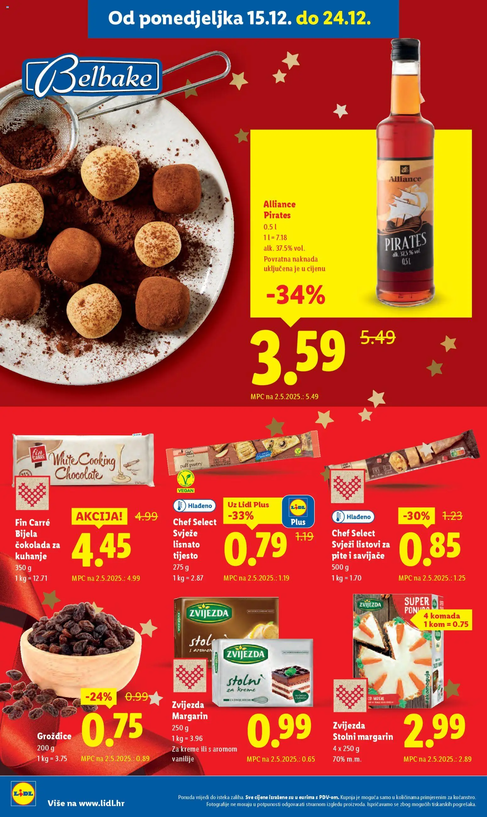 Lidl katalog | vrijedi od 15.12.2025 | Stranica: 20 | Proizvodi: Čokolada, Margarin, Lisnato tijesto, Grožđice