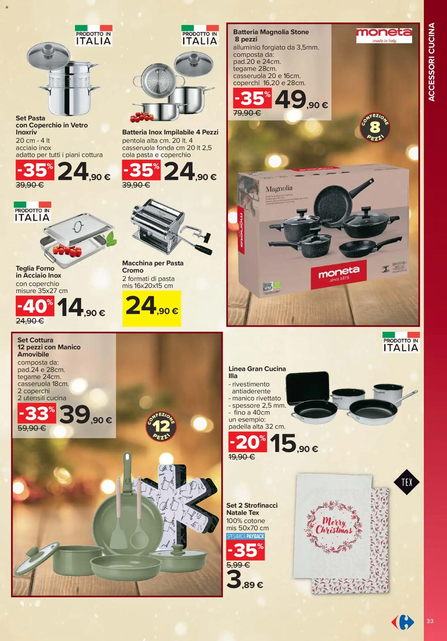 Volantino Carrefour del 13.11.2025 | Pagina: 33 | Prodotti: Teglia, Padella, Casseruola, Batteria