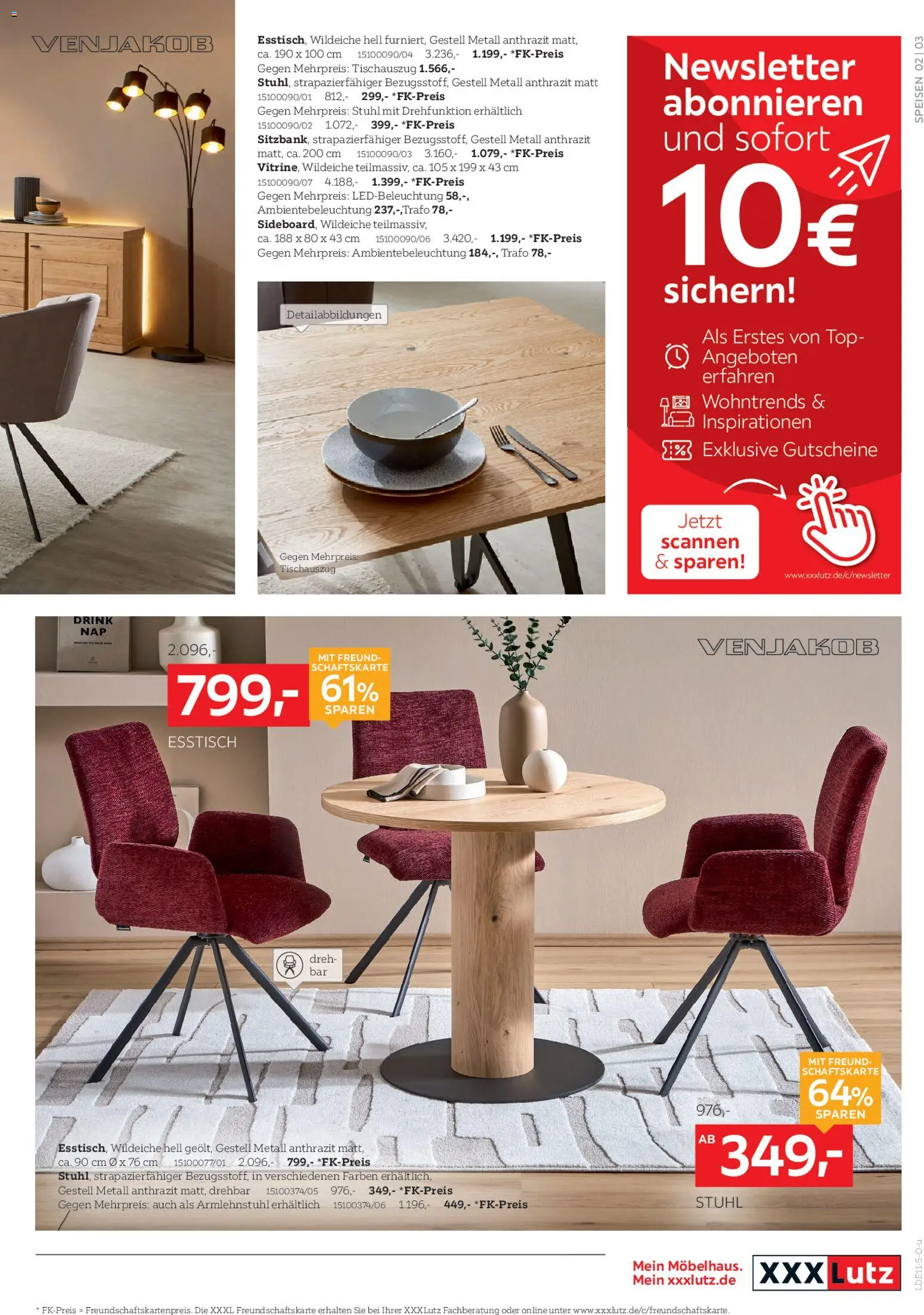 XXXL Lutz VENJAKOB Spezial – gültig ab 02.11.2025 | Seite: 3 | Produkte: Top, Esstisch, Stuhl