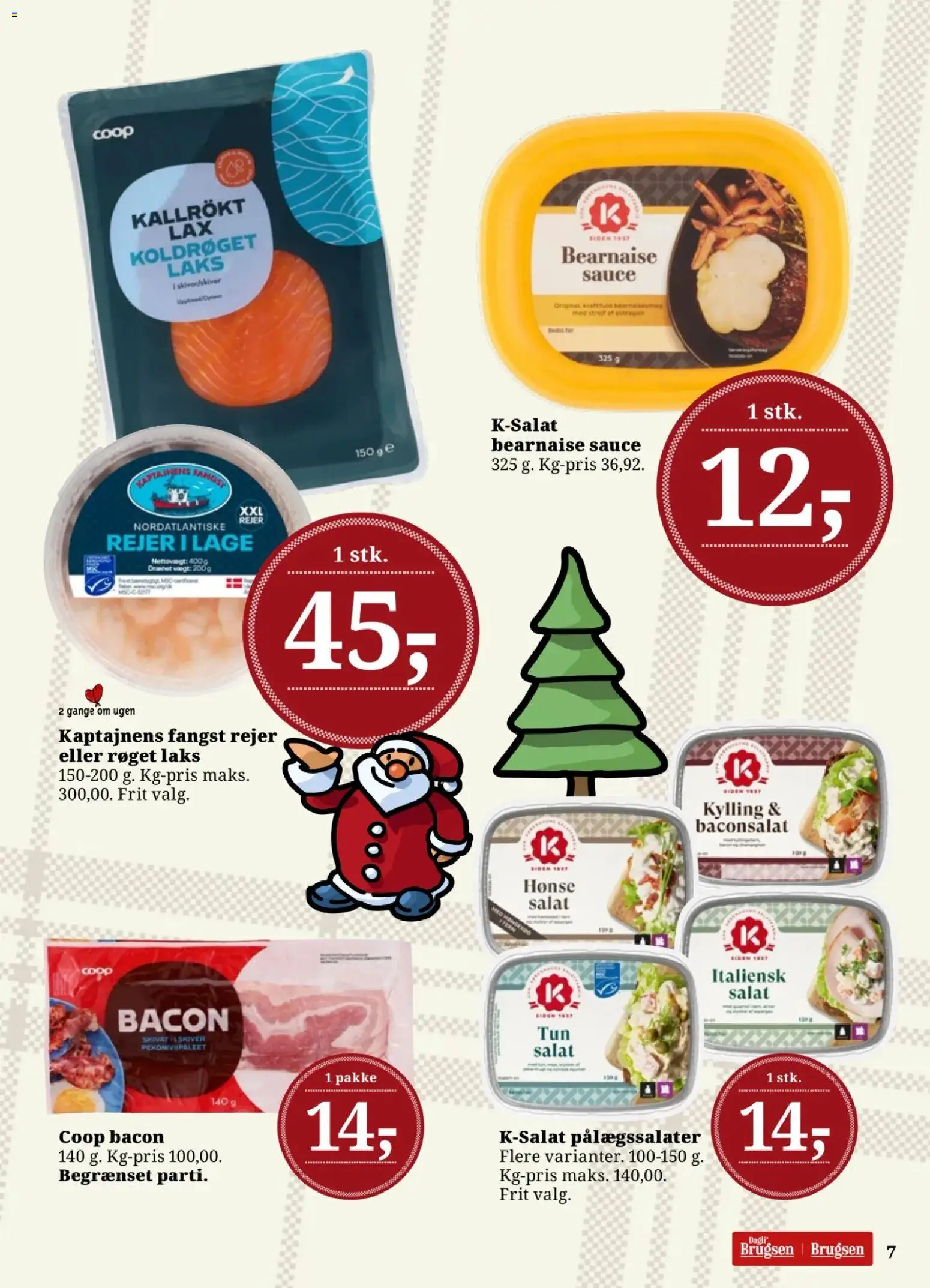 Dagli'Brugsen tilbudsavis – gyldig fra 07.11.2025 | Side: 7 | Produkter: Salat, Bacon, Rejer, Italiensk salat