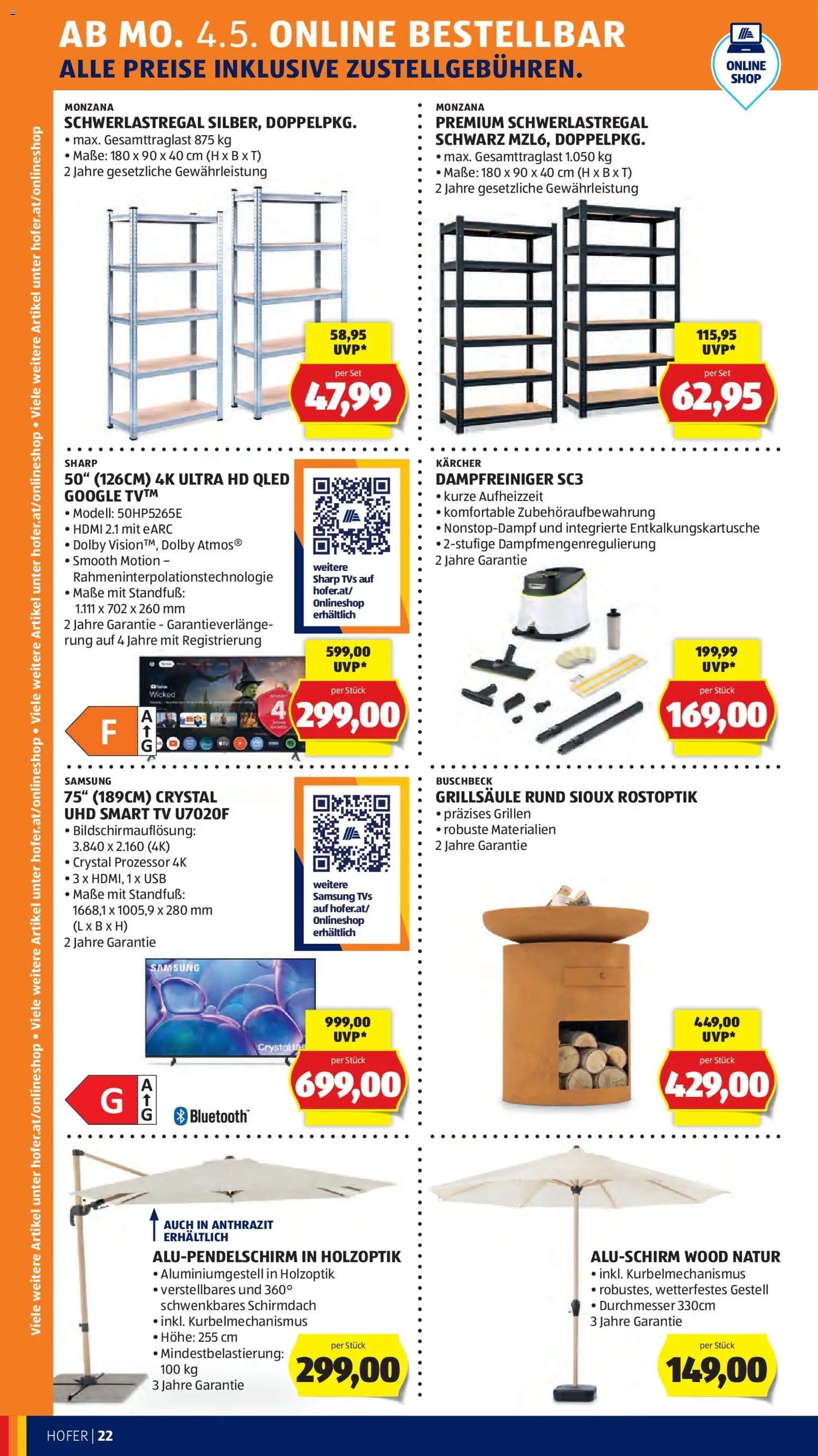 Hofer Flugblatt gültig ab 29.04.2026 | Seite: 28 | Produkte: TV, USB, Samsung