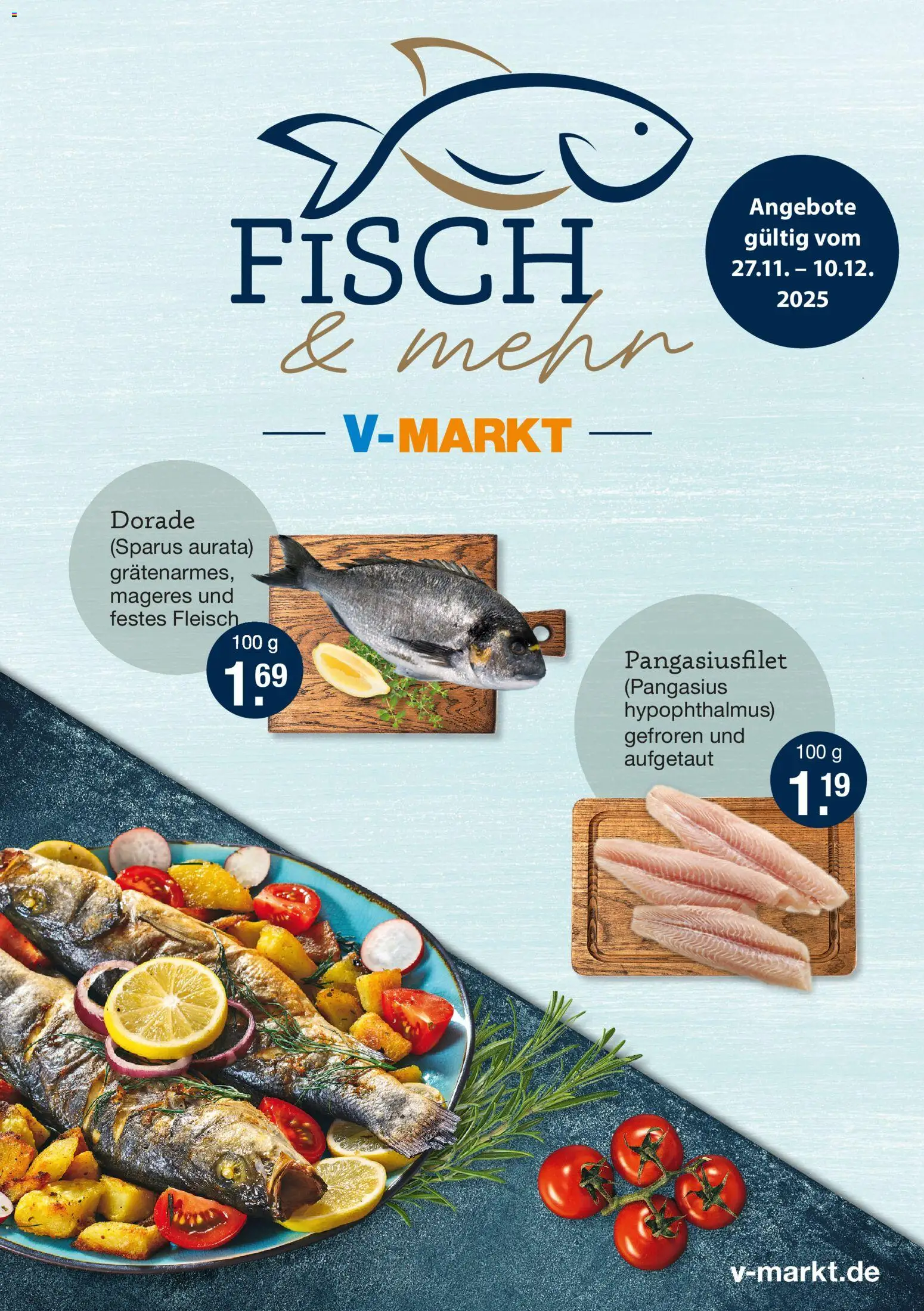 V-Markt - M&#252;nchen Fischwerbung – gültig ab 27.11.2025 | Seite: 1 | Produkte: Dorade, Fisch, Fleisch