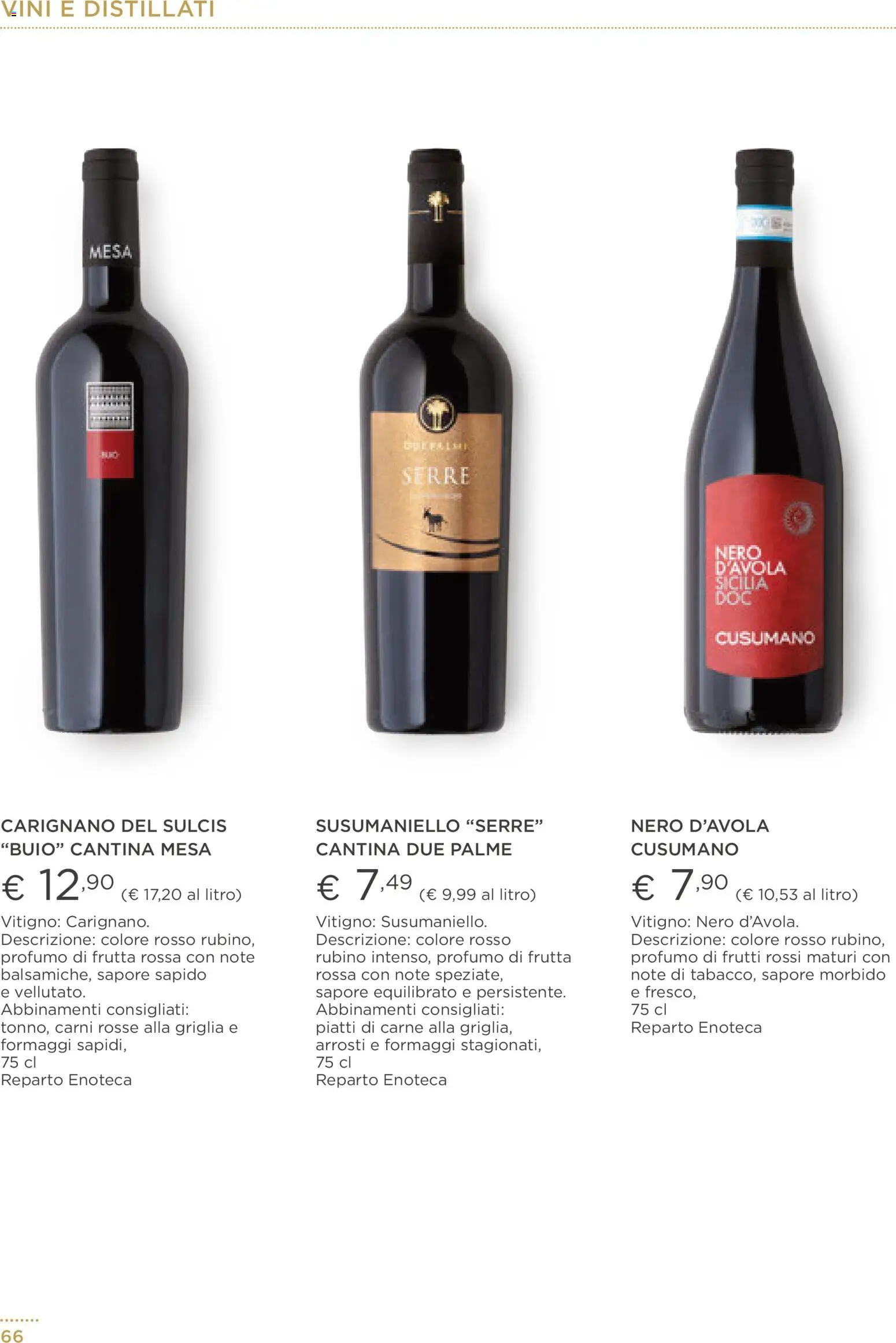 Volantino Esselunga S del 01.12.2025 | Pagina: 66 | Prodotti: Frutta, Enoteca, Griglia, Profumo