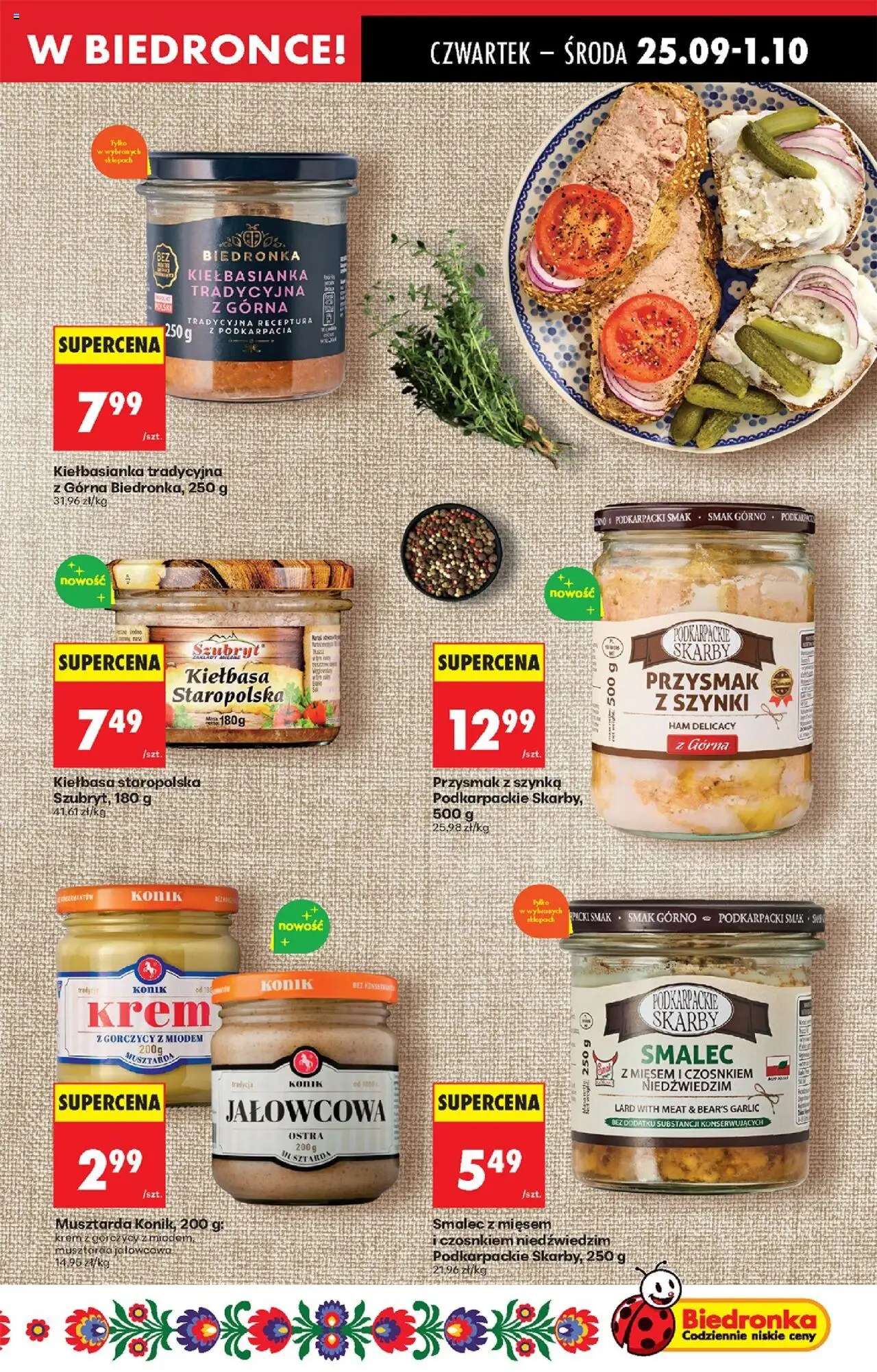 Biedronka gazetka - Oferta w tym tygodniu od 25.09.2025 | Strona: 39 | Produkty: Kiełbasa, Szynka, Musztarda, Krem