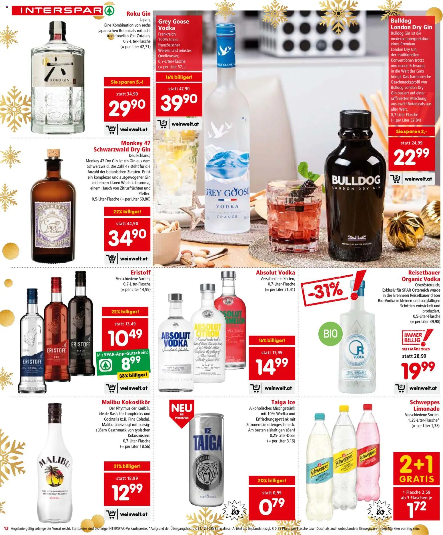 Interspar Flugblatt - Salzburg gültig ab 18.12.2025 | Seite: 12 | Produkte: Gin, Wodka
