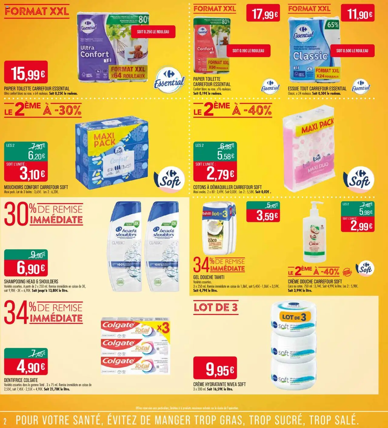 {H1} | Page: 2 | Produits: Crème hydratante, Gel douche, Mouchoirs, Crème