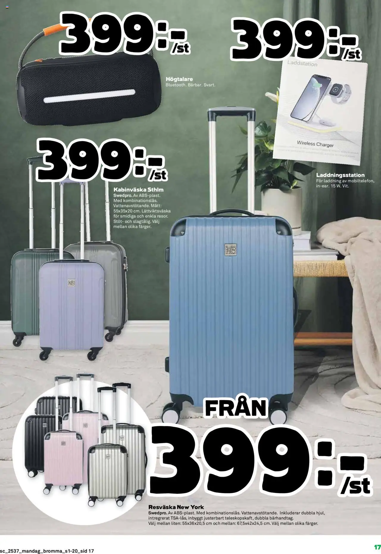 Stora Coop reklamblad aktuell från 08.09.2025 | Sida: 17 | Produkter: Resväska, Högtalare