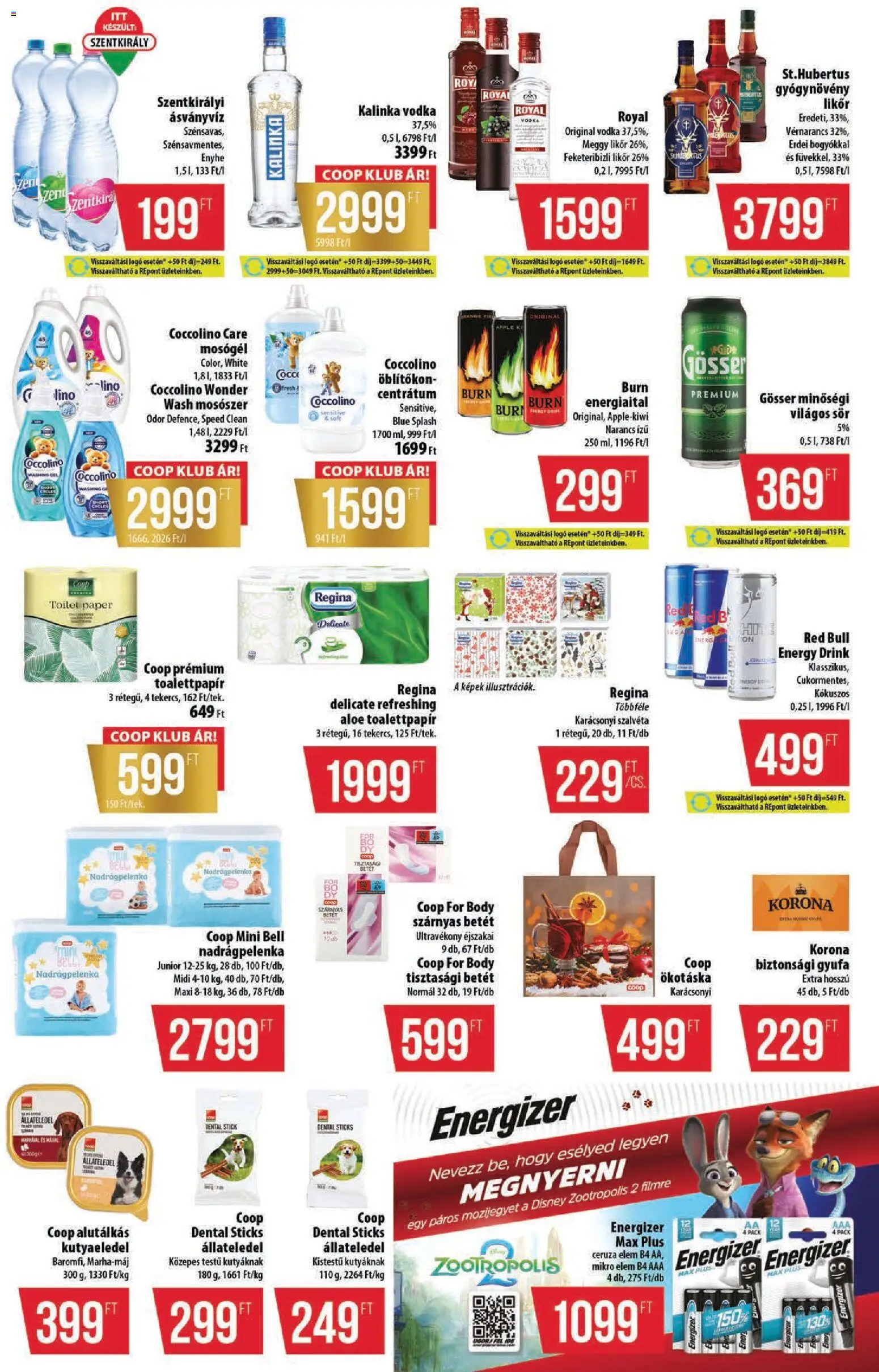 COOP akciós ujság - amely érvényes a következő dátumtól: 30.10.2025 | Oldal: 11 | Termékek: Coccolino, Body, Red bull, Ásványvíz