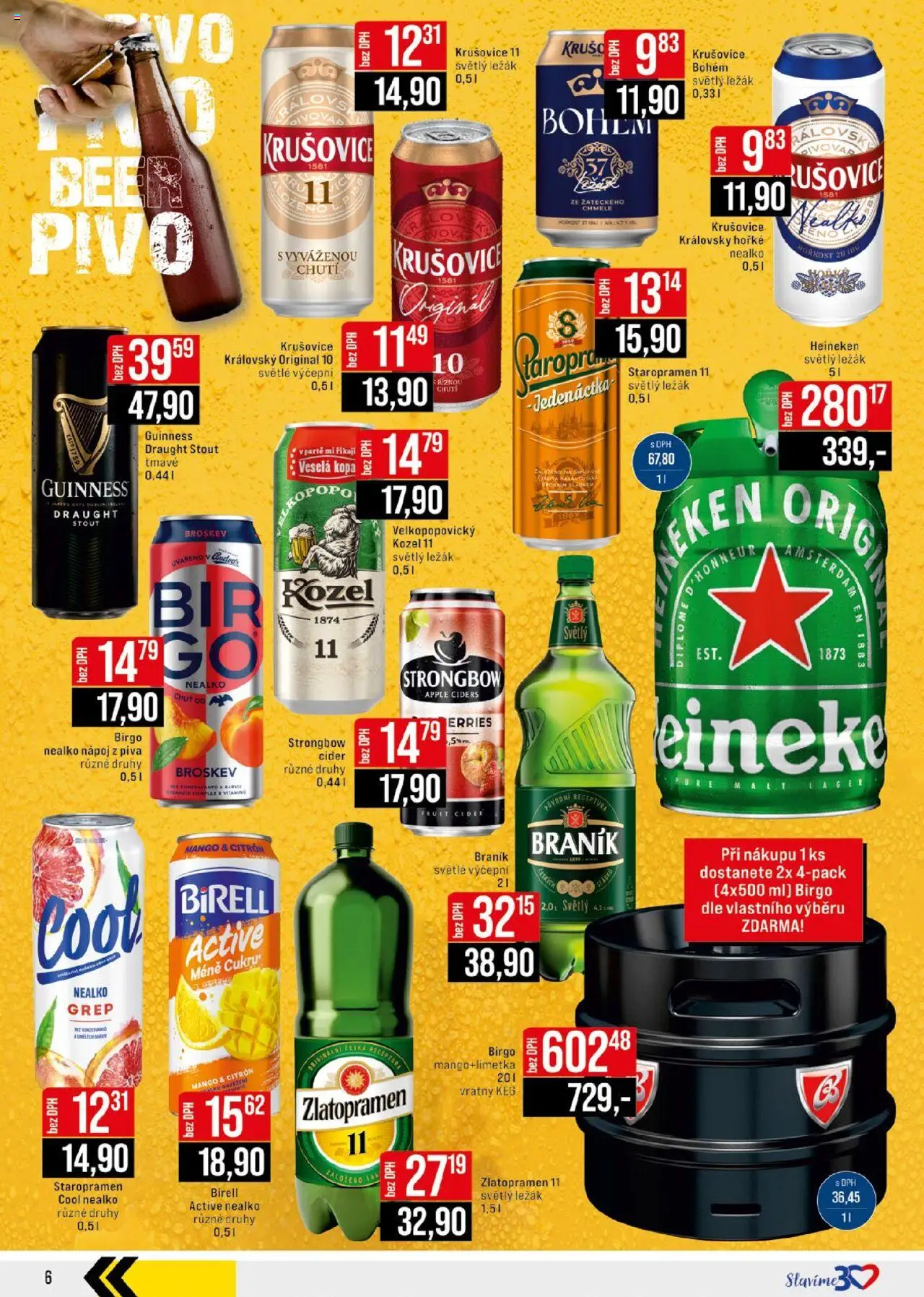 Jip leták - Cash & Carry od 30.07.2025 | Strana: 6 | Produkty: Krušovice Bohém, Staropramen Cool, Kozel, Citron