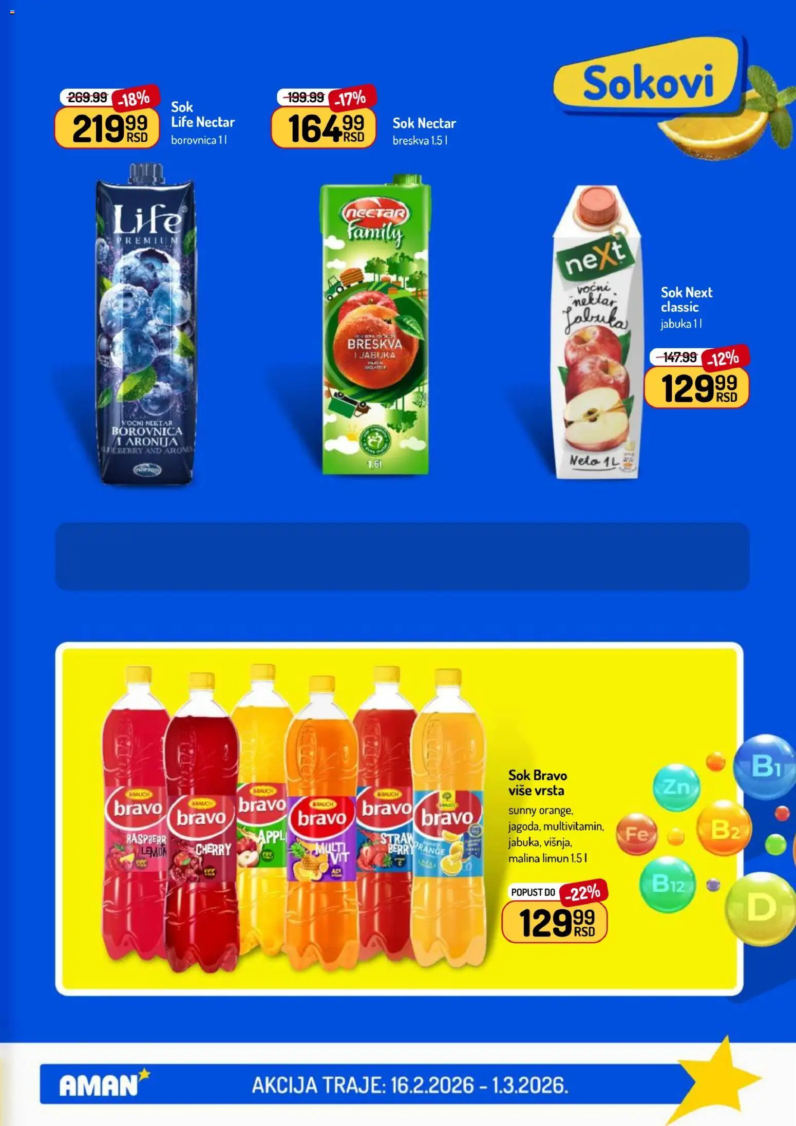 Aman katalog - važi od 16.02.2026 | Strana: 33 | Proizvode: Malina, Sok, Limun, Breskva