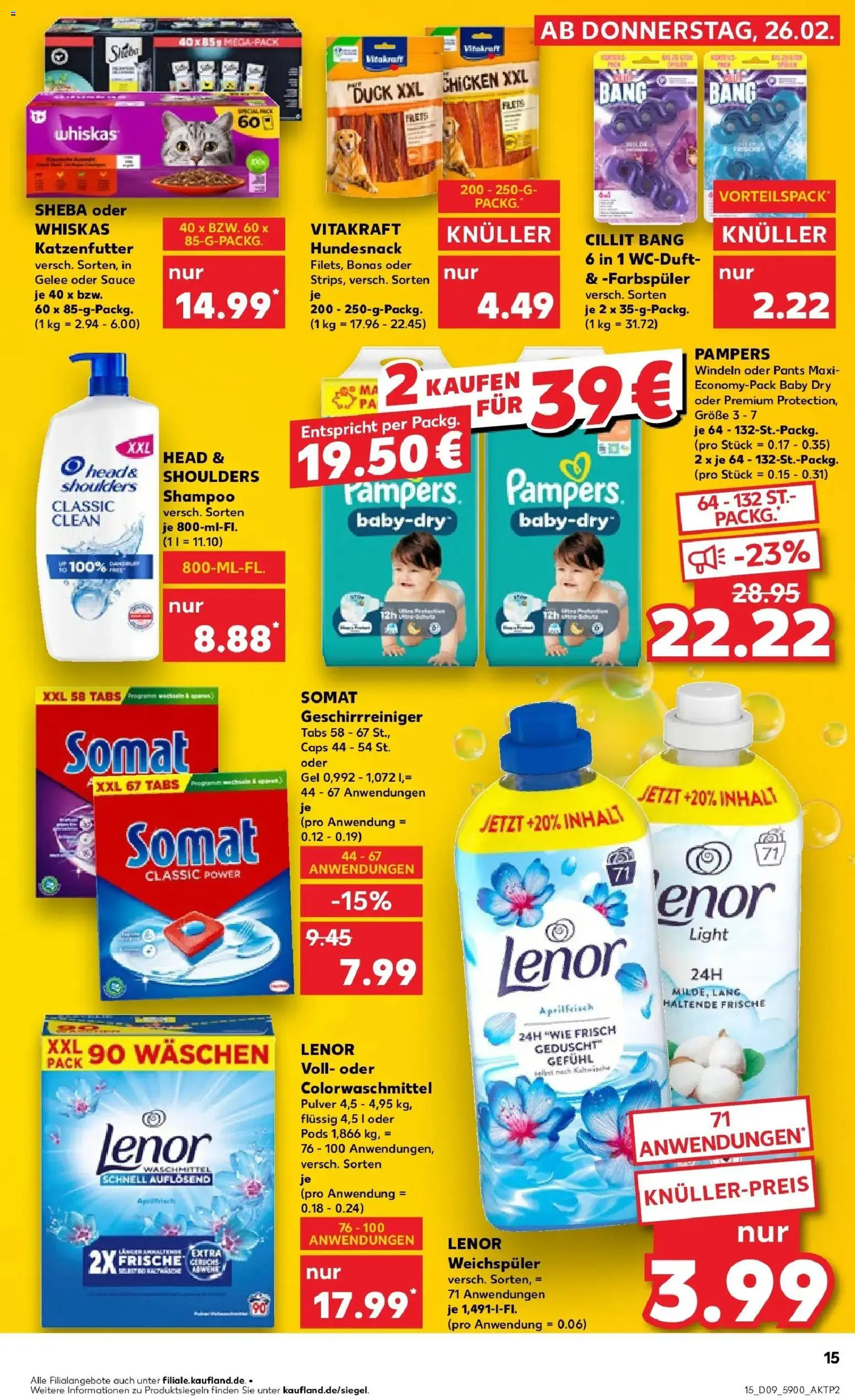 Kaufland prospekt Torgau	 – gültig ab 26.02.2026 | Seite: 15 | Produkte: Sheba, Shampoo, Waschmittel, Whiskas