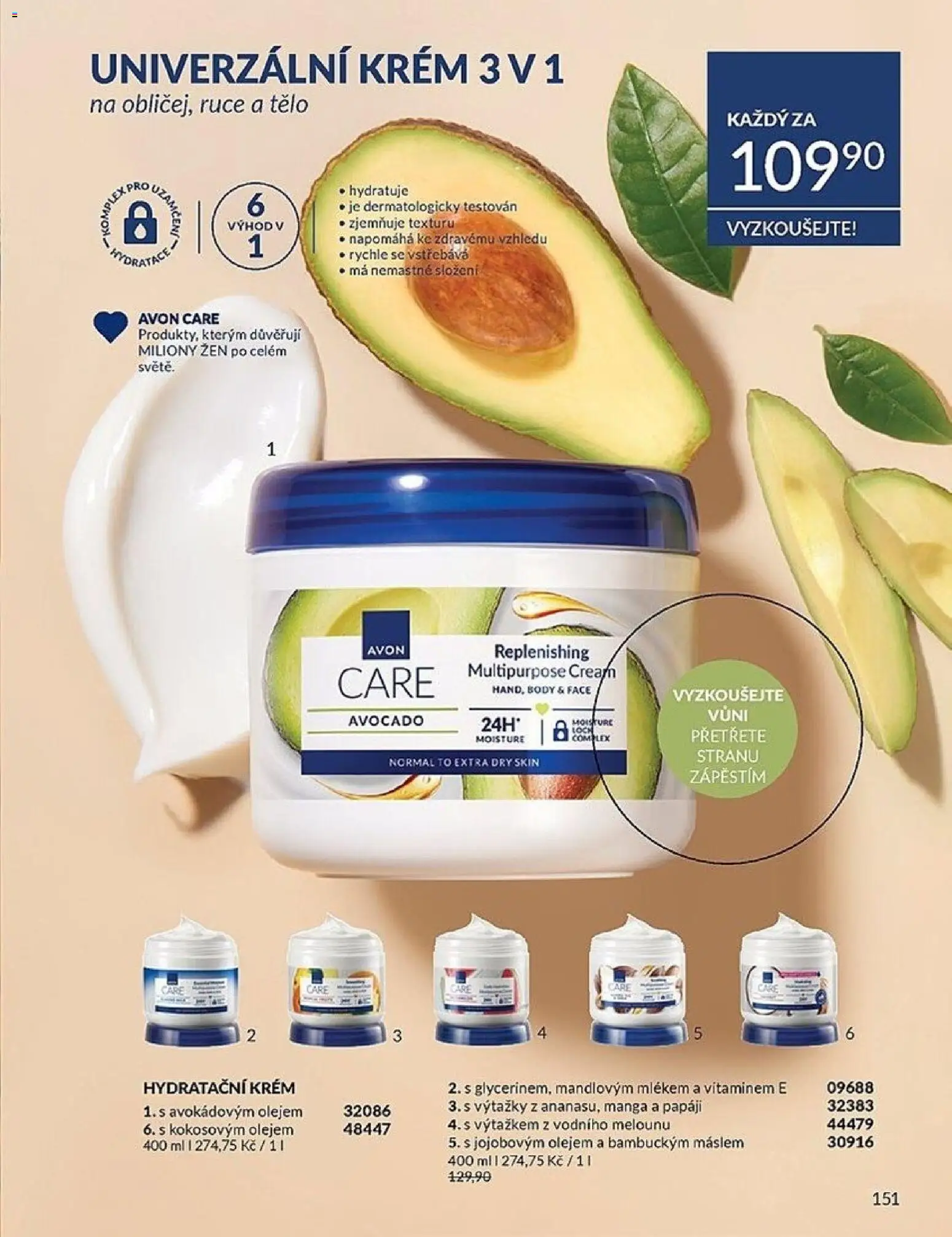 Avon Katalog 05/2026 od 01.05.2026 | Strana: 151 | Produkty: Krém, Hydratační krém, Body