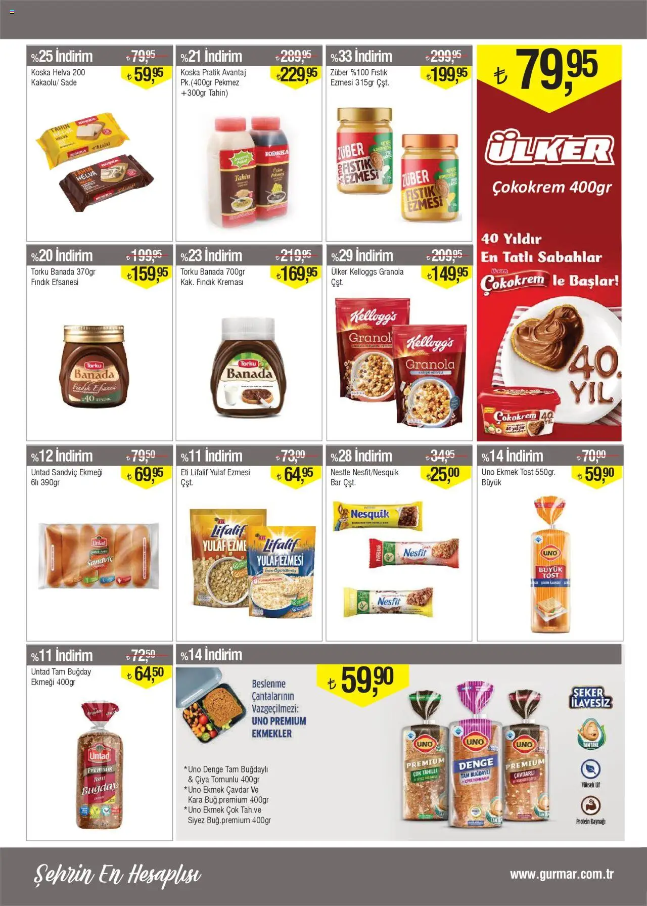 Gürmar - Katalog - 16.10.2025 tarihinden itibaren geçerlidir | Sayfa: 6 | Ürünler: Fıstık, Ekmek, Şeker, Fındık