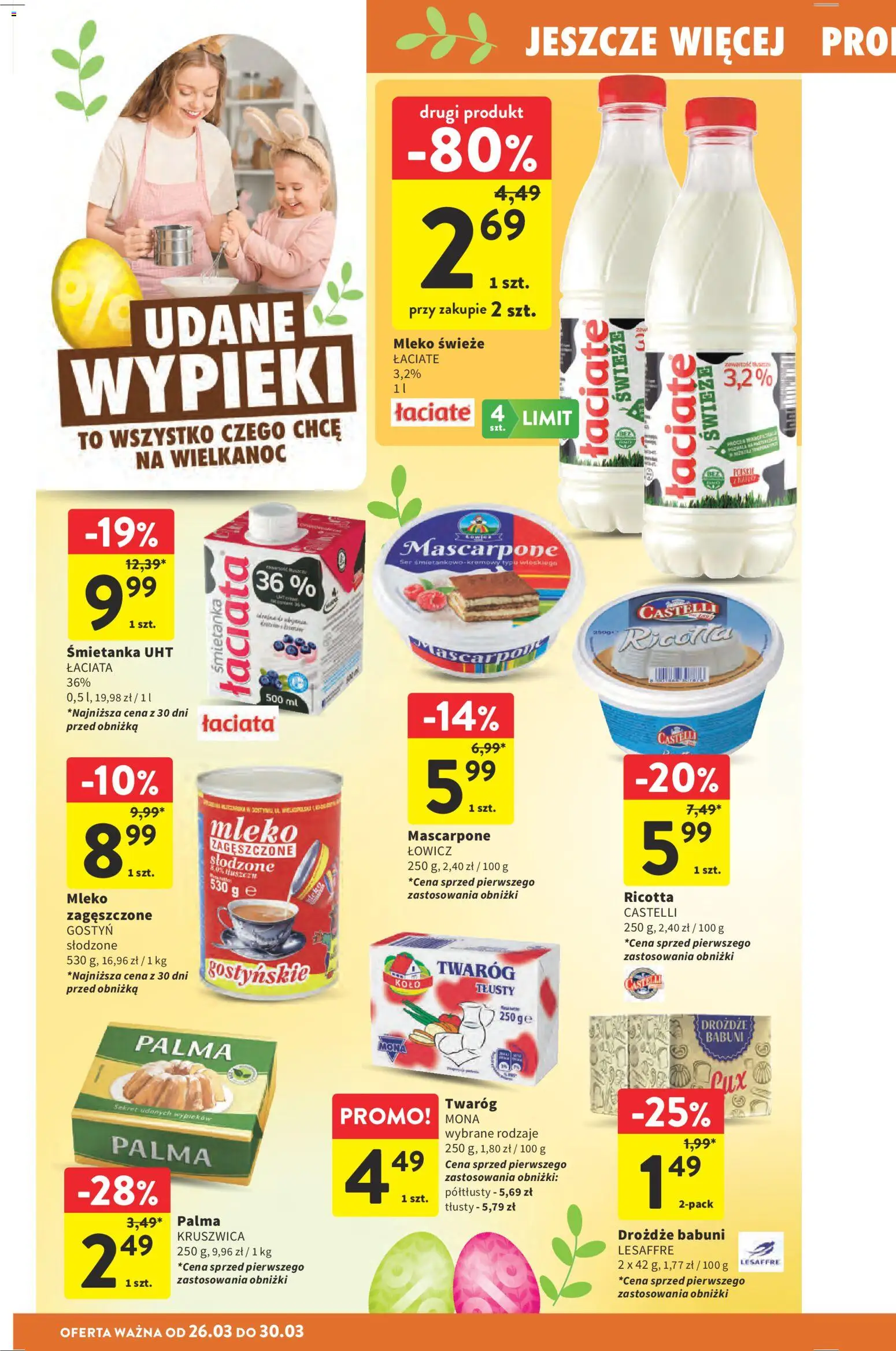 Intermarche gazetka od 26.03.2026 | Strona: 10 | Produkty: Mascarpone, Mleko, Ser, Twaróg