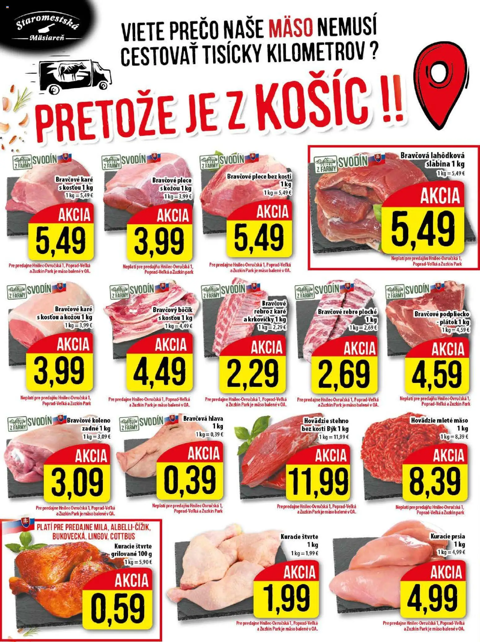 Nové Klas akcie – leták je platný od 05.01.2026 | Strana: 4 | Produkty: Bravčové plece, Bravčový bôčik, Mleté mäso, Bravčové karé