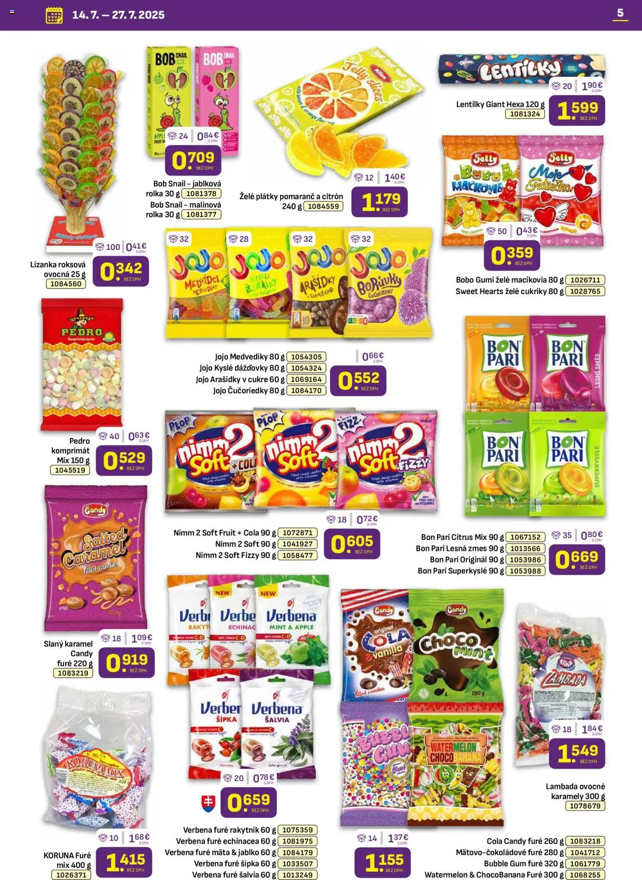 Libex leták │ platný od 14.07.2025 | Strana: 5 | Produkty: Apple, Cukríky, Čučoriedky, Cola