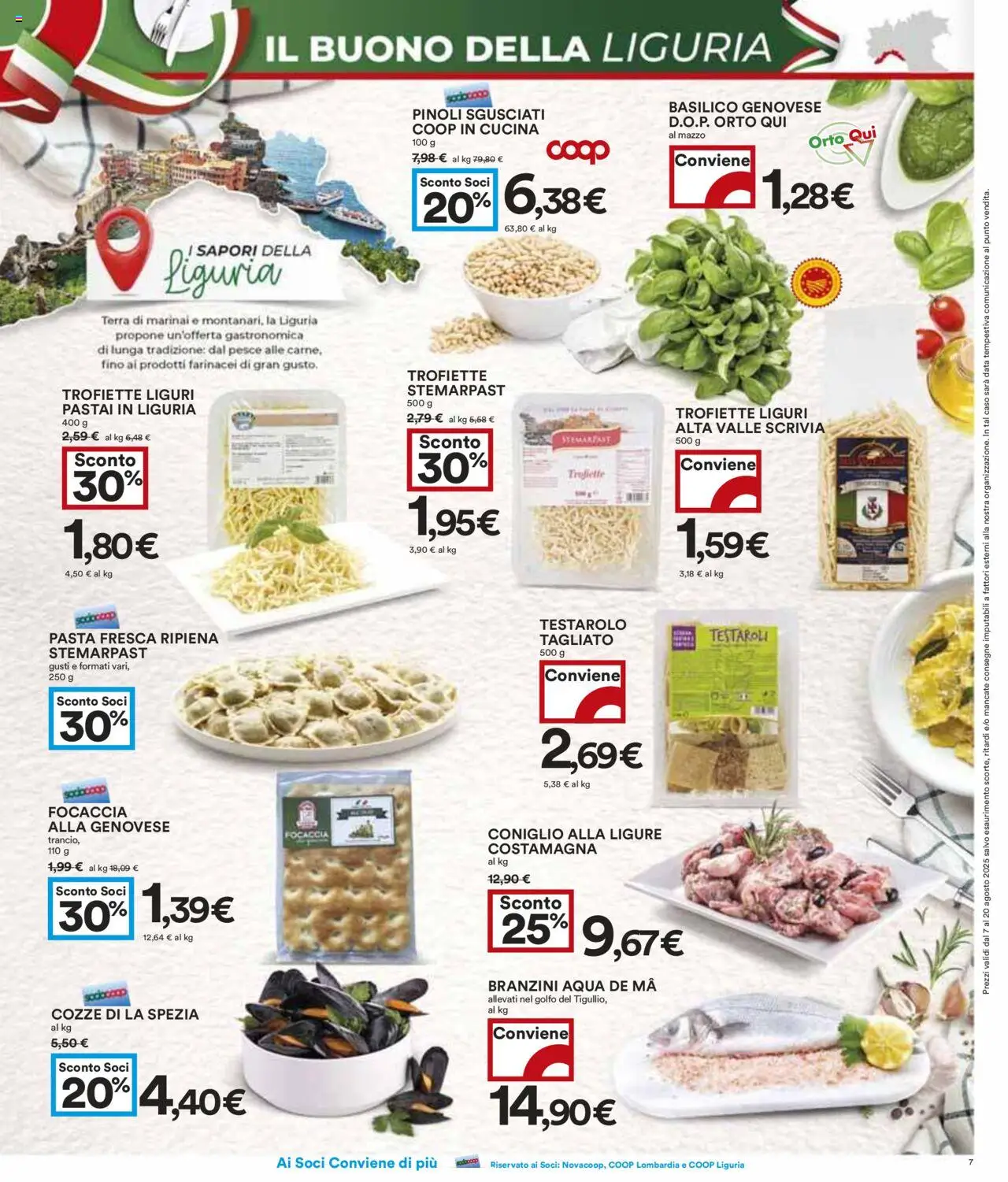 Volantino COOP del 07.08.2025 | Pagina: 7 | Prodotti: Pesce, Cozze, Pasta, Terra