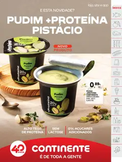 Pré-visualização PUDIM +PROTEÍNA CONTINENTE, Pudim +Proteína Continente vários sabores, EMB.: 200 G válido de 28.10.2025 | Página: 31 | Produtos: Pudim, Proteina