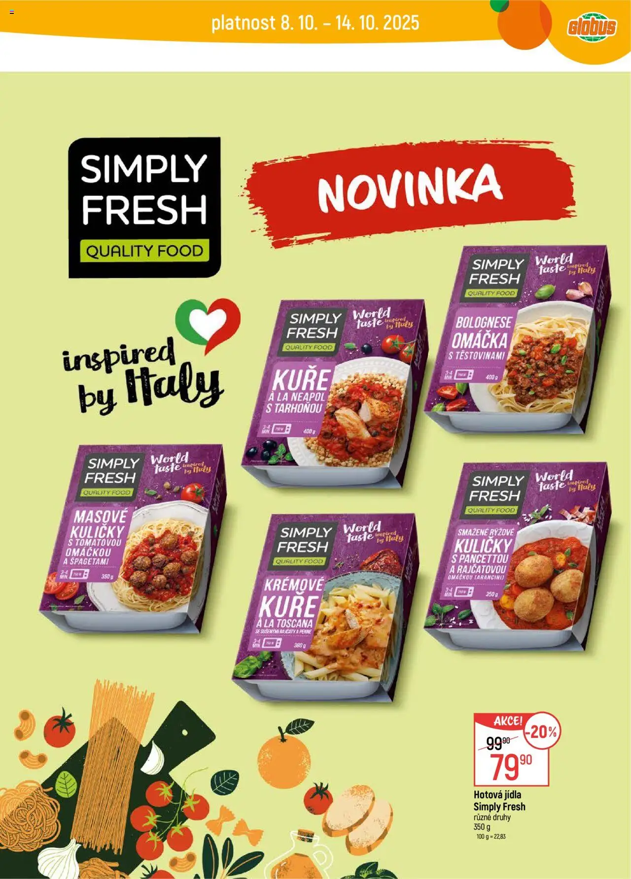 Globus leták - České Budějovice od 08.10.2025 | Strana: 22 | Produkty: Penne, Globus, Kuře, Kuličky