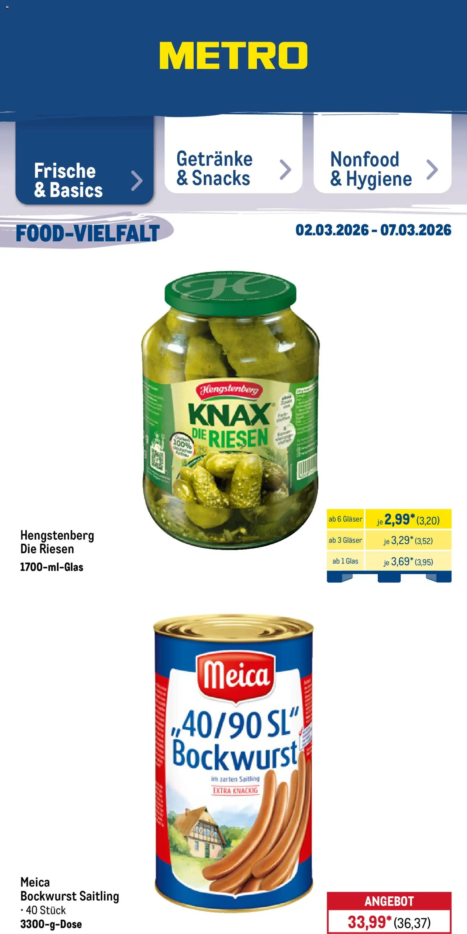 Metro Prospekt 	 – gültig ab 02.03.2026 | Seite: 21 | Produkte: Bockwurst, Meica