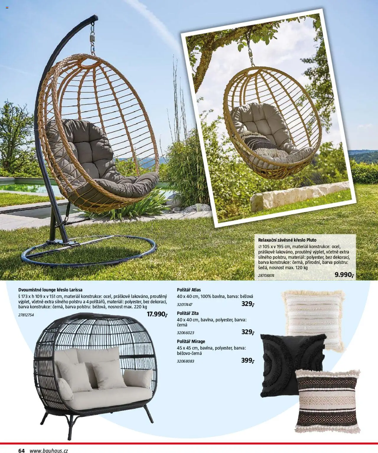 Bauhaus katalog Zahradní nábytek od 01.04.2025 | Strana: 64 | Produkty: Polštář, Křeslo