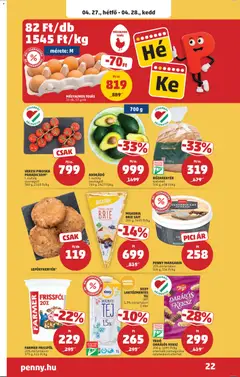 AVOKÁDÓ, I. osztály, csomagolt, 700 g - amely érvényes a következő dátumtól: 23.04.2026 | Oldal: 25