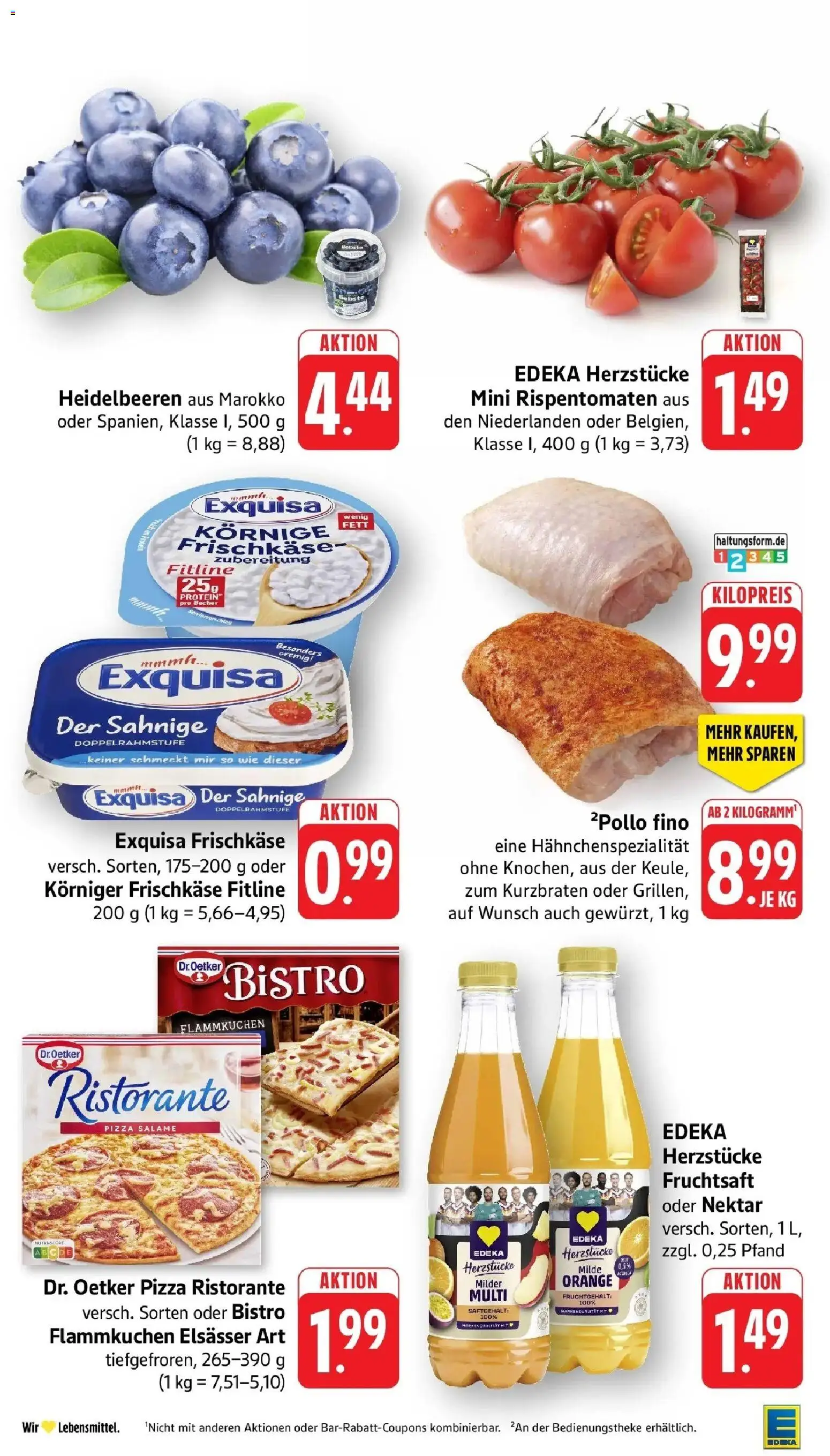 Edeka prospekt Ottersweier	 – gültig ab 19.04.2026 | Seite: 2 | Produkte: Exquisa frischkase, Heidelbeeren, Exquisa, Pizza