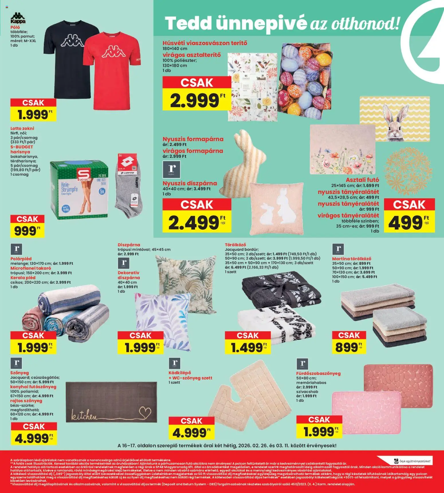 Interspar akciós ujság - amely érvényes a következő dátumtól: 26.02.2026 | Oldal: 17 | Termékek: Szőlő, Törölköző, Szőnyeg, Pléd