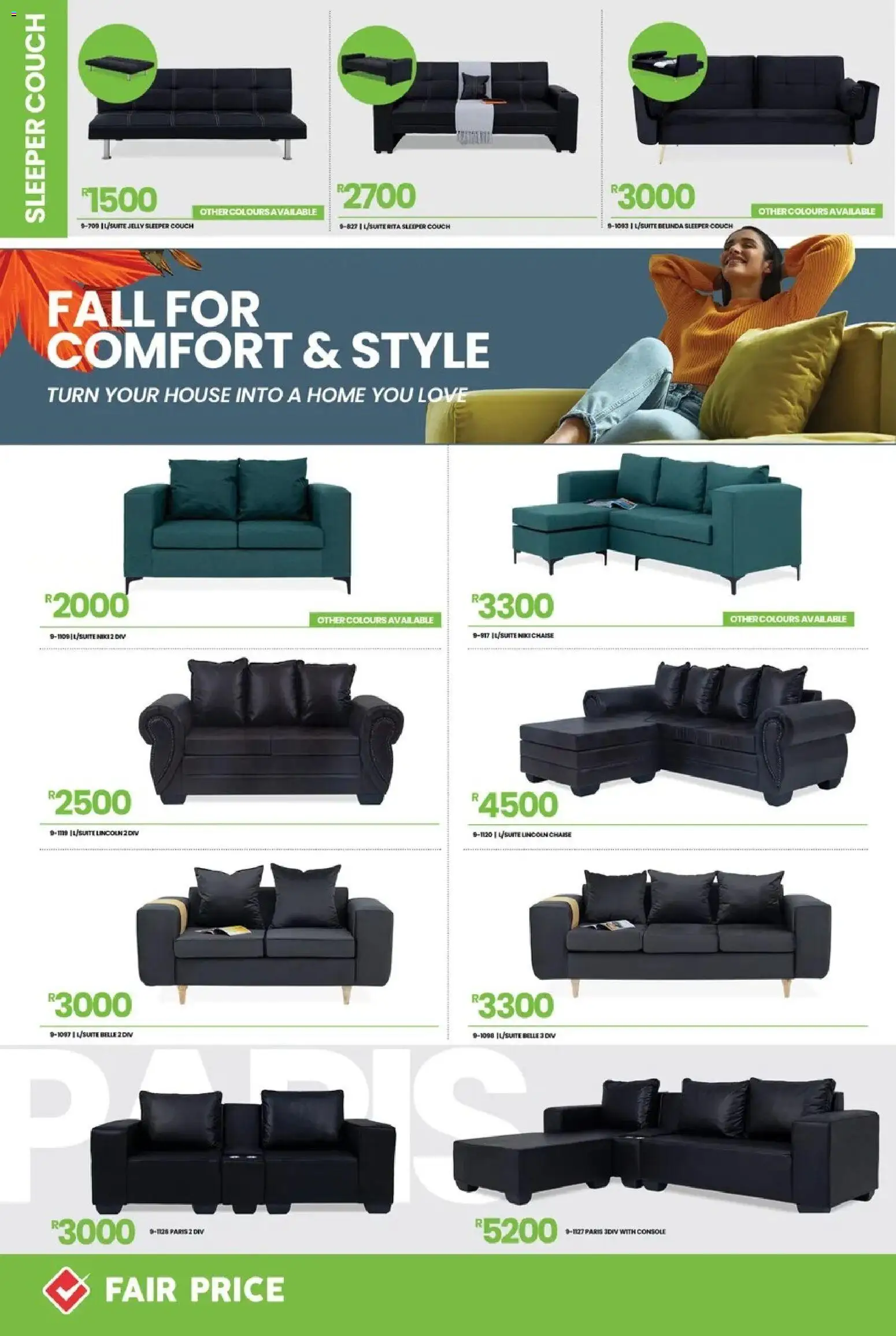 New Fair Price catalogue – valid from 01.03.2026 | Page: 8 | Products: Couch, Chaise