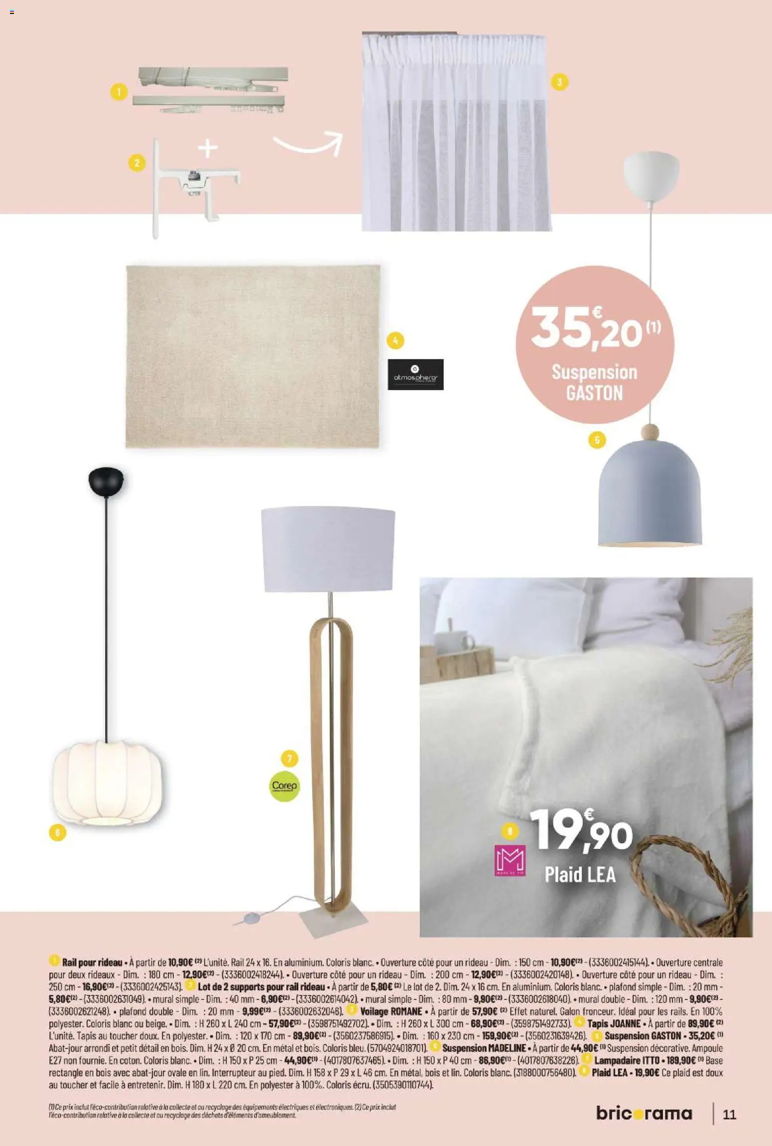 {H1} | Page: 11 | Produits: Interrupteur, Suspension, Tapis, Rideau