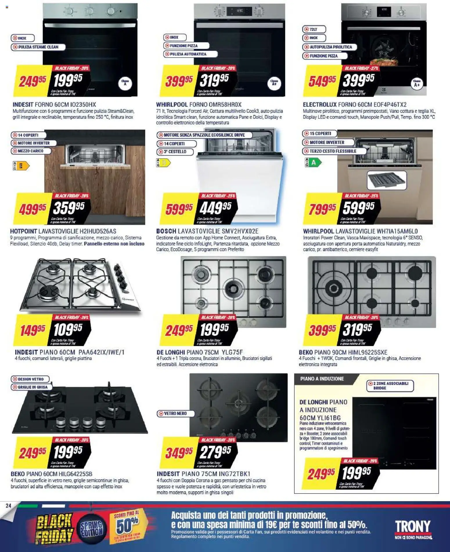 Volantino Trony volantino Calabria del 19.03.2026 | Pagina: 24 | Prodotti: Teglia, Pizza, Lavastoviglie, Forno