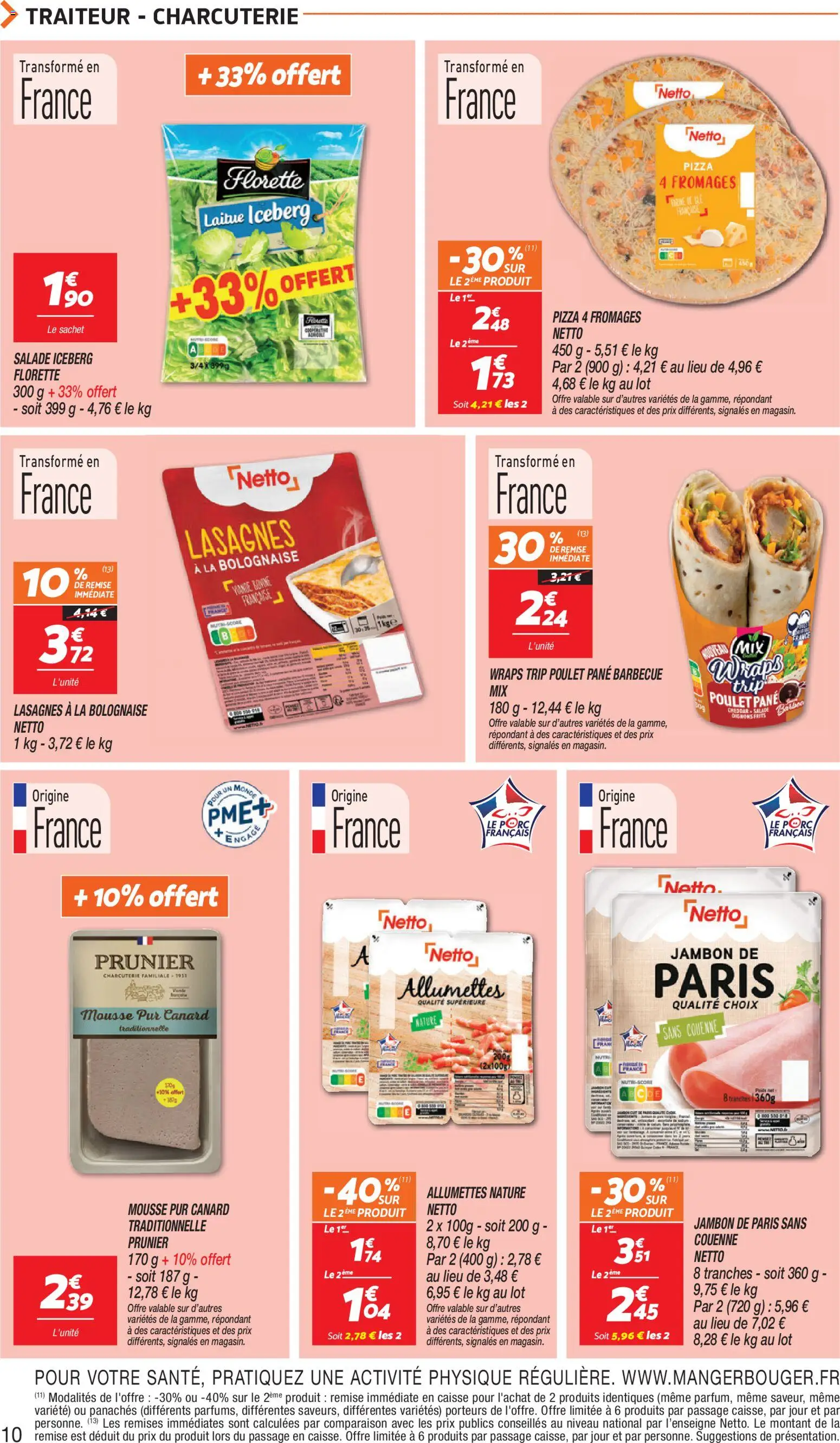 {H1} | Page: 10 | Produits: Pizza 4 fromages, Poids, Lasagnes, Oignons