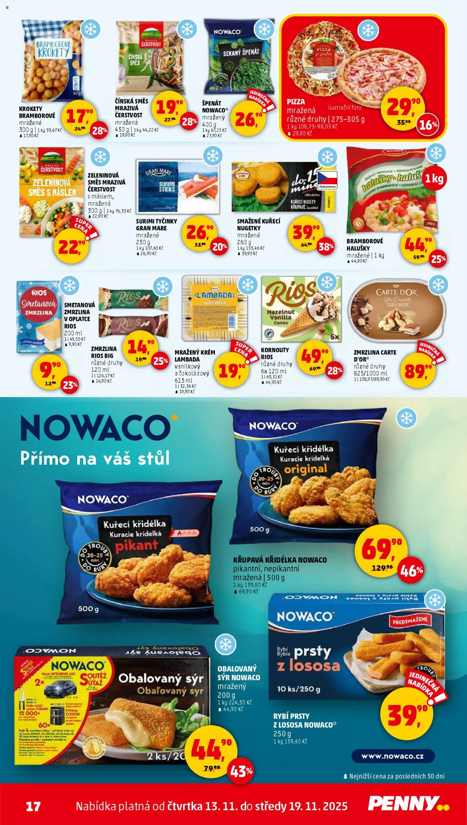 Penny Market leták - Čtvrtečník od 13.11.2025 | Strana: 17 | Produkty: Sýr, Tyčinky, Rios, Surimi