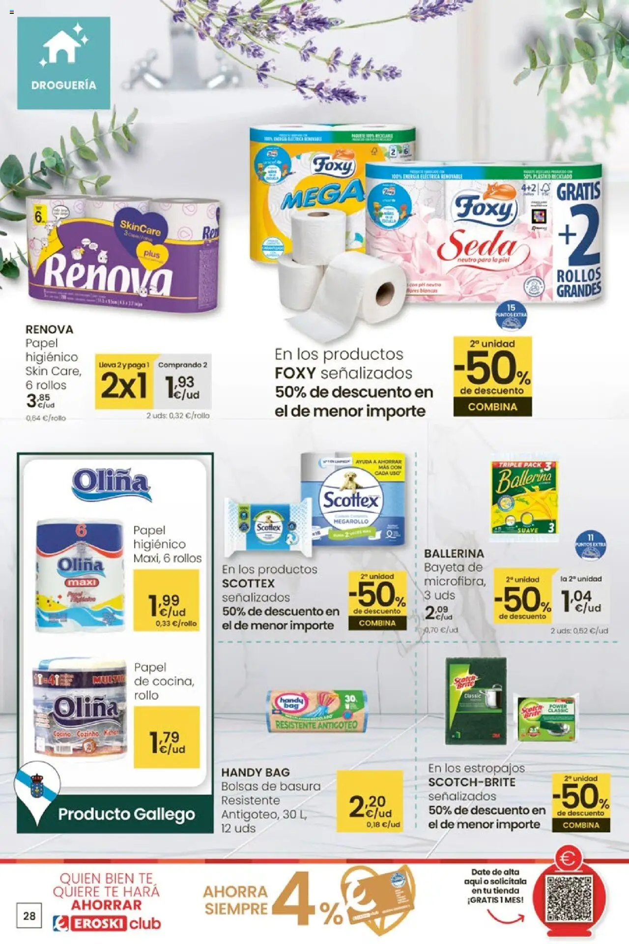 Eroski - Ofertón │ válido desde el 16.10.2025 | Página: 28 | Productos: Papel higienico, Té