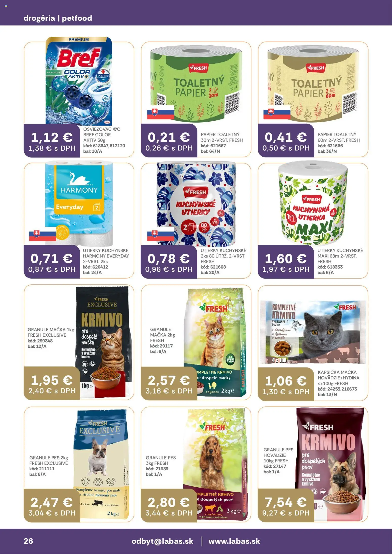 Nové Labaš akcie – leták je platný od 16.01.2026 | Strana: 26 | Produkty: Wc, Toaletný papier, Omáčka