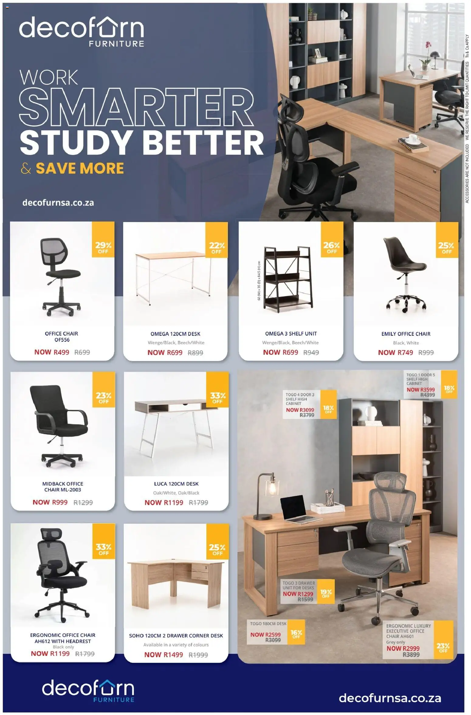 New Decofurn catalogue – valid from 26.01.2026 | Page: 1 | Products: Desk, Drawer unit, Shelf, Chair