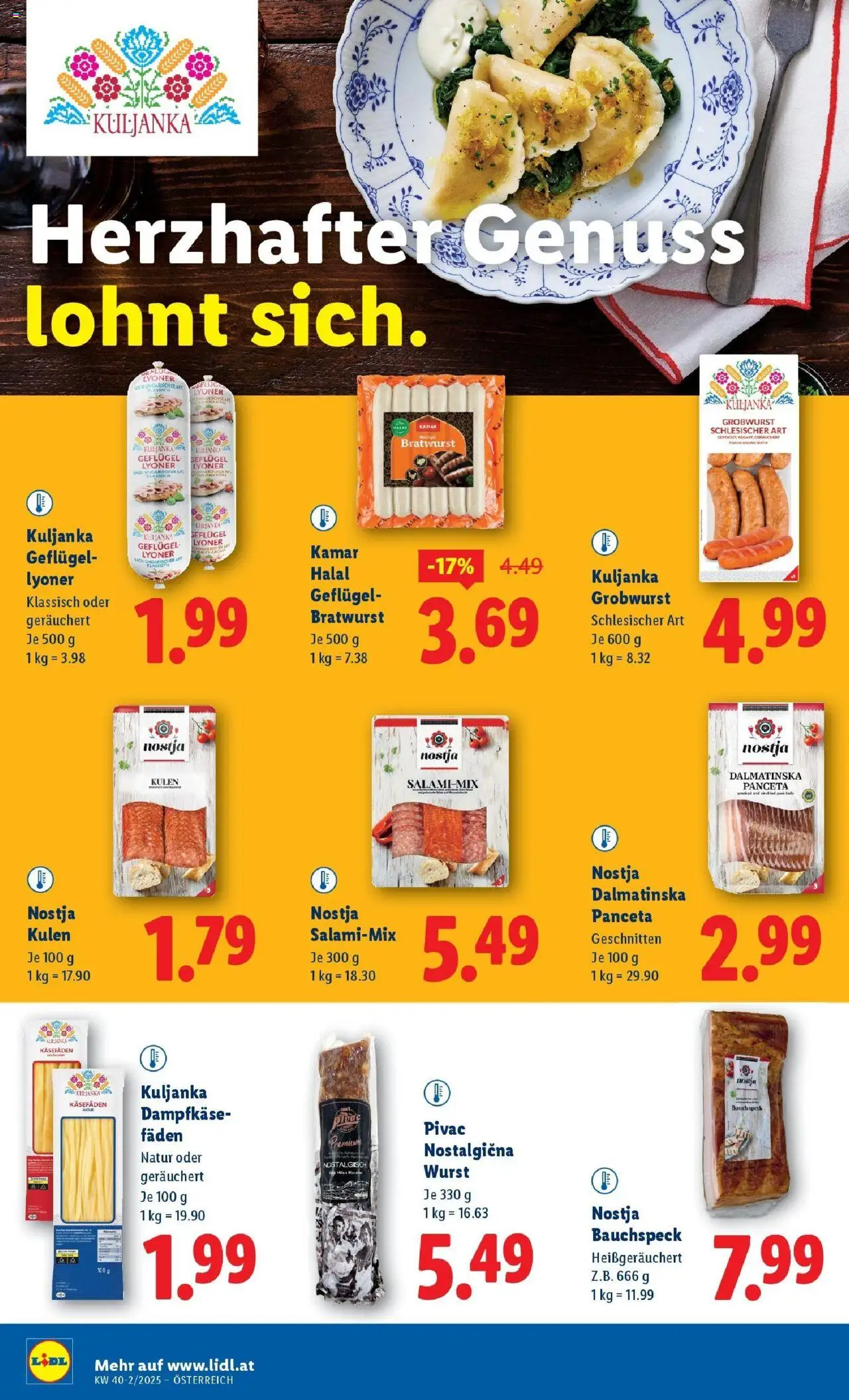Lidl Flugblatt - Wien, Langenzersdorf, Zwettl gültig ab 02.10.2025 | Seite: 12 | Produkte: Wurst