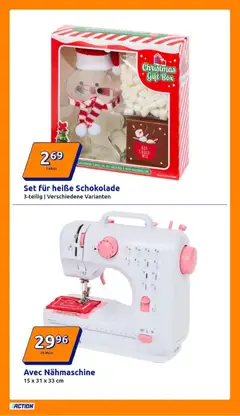 Action Prospekt ab 10.12.2025 gültig | Seite: 29 | Produkte: Nähmaschine, Schokolade, Box