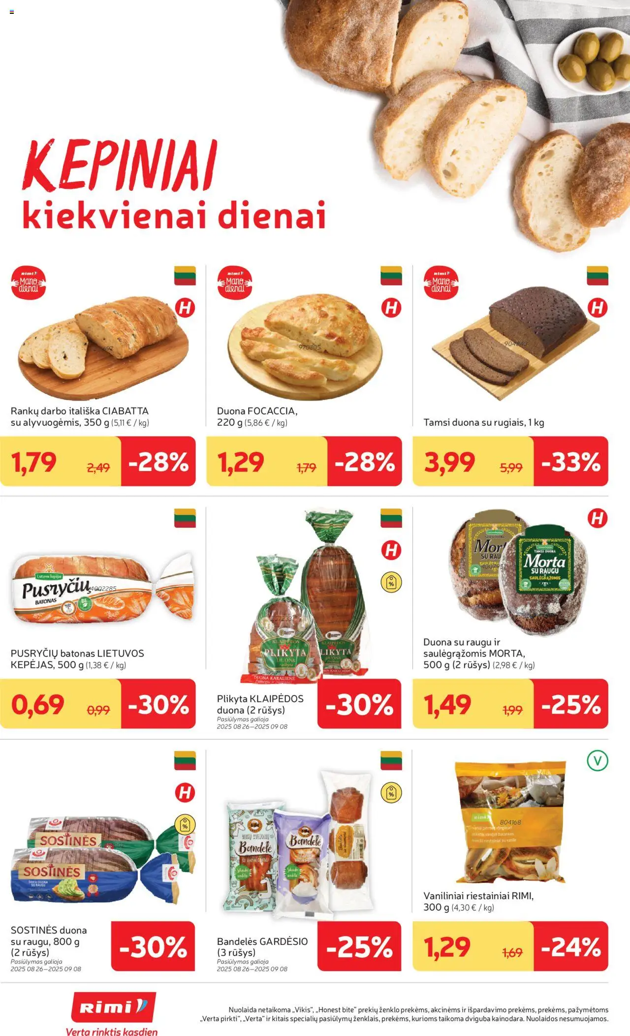 Rimi - Leidinys│galioja nuo 02.09.2025 | Puslapis: 14 | Prekių: Batonas, Bandelė, Bandelės, Duona