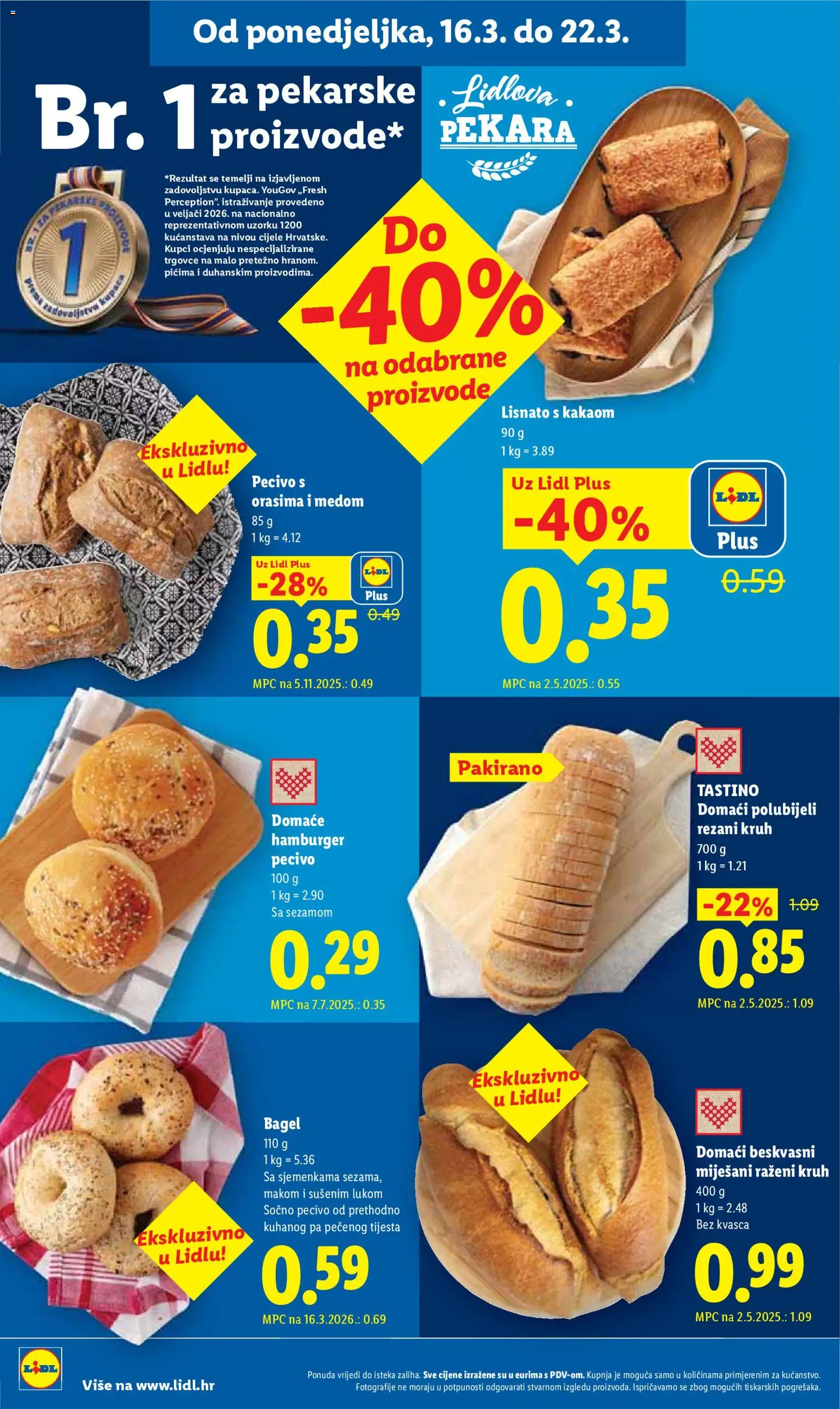 Lidl katalog | vrijedi od 16.03.2026 | Stranica: 4 | Proizvodi: Pekara, Kruh, Hamburger, Pecivo