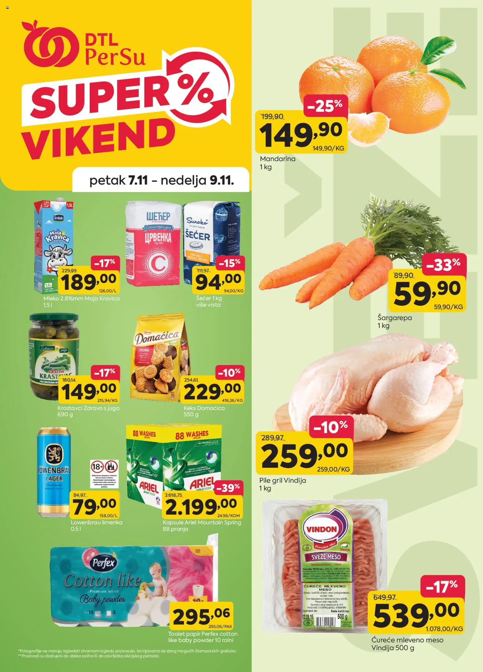 PerSu katalog - važi od 07.11.2025 | Strana: 1 | Proizvode: Toalet papir, Kapsule, Domaćica, Moja kravica