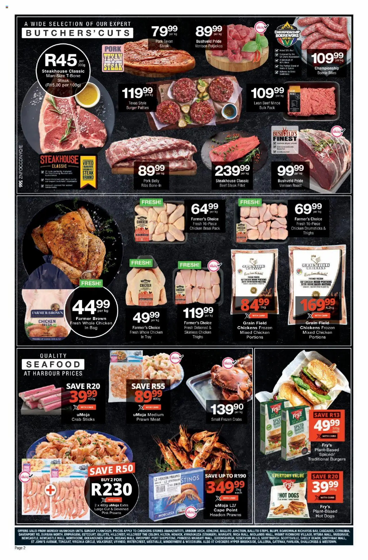 New Checkers catalogue – valid from 08.09.2025 | Page: 2 | Products: Tray, Ribs, Pork, Spices