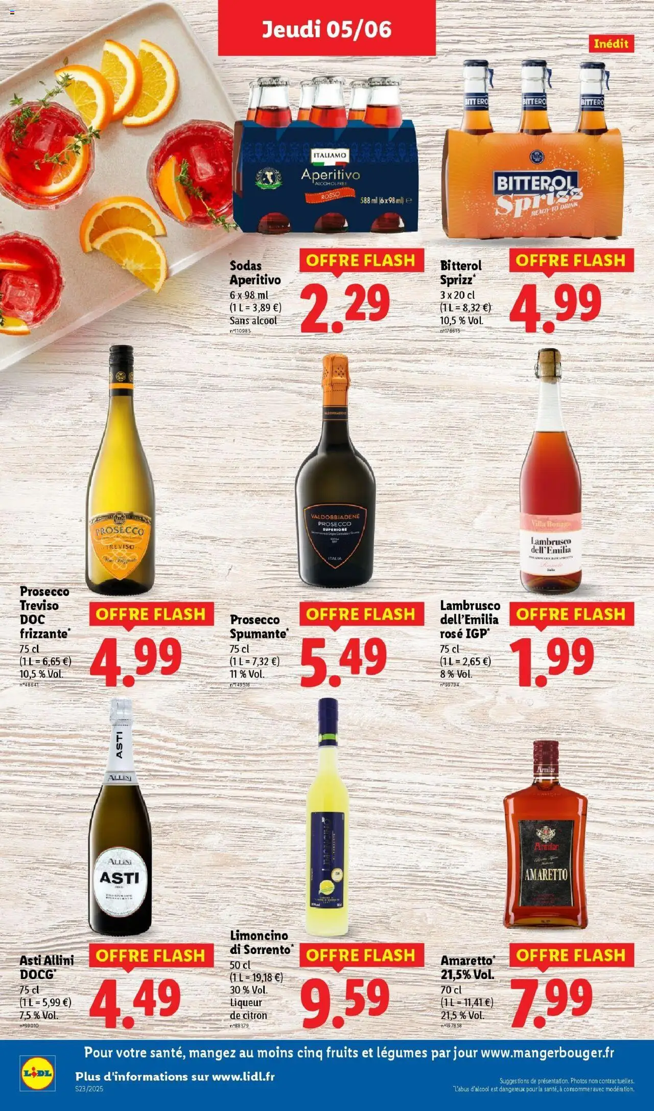  | Page: 28 | Produits: Sodas, Citron, Amaretto, Prosecco