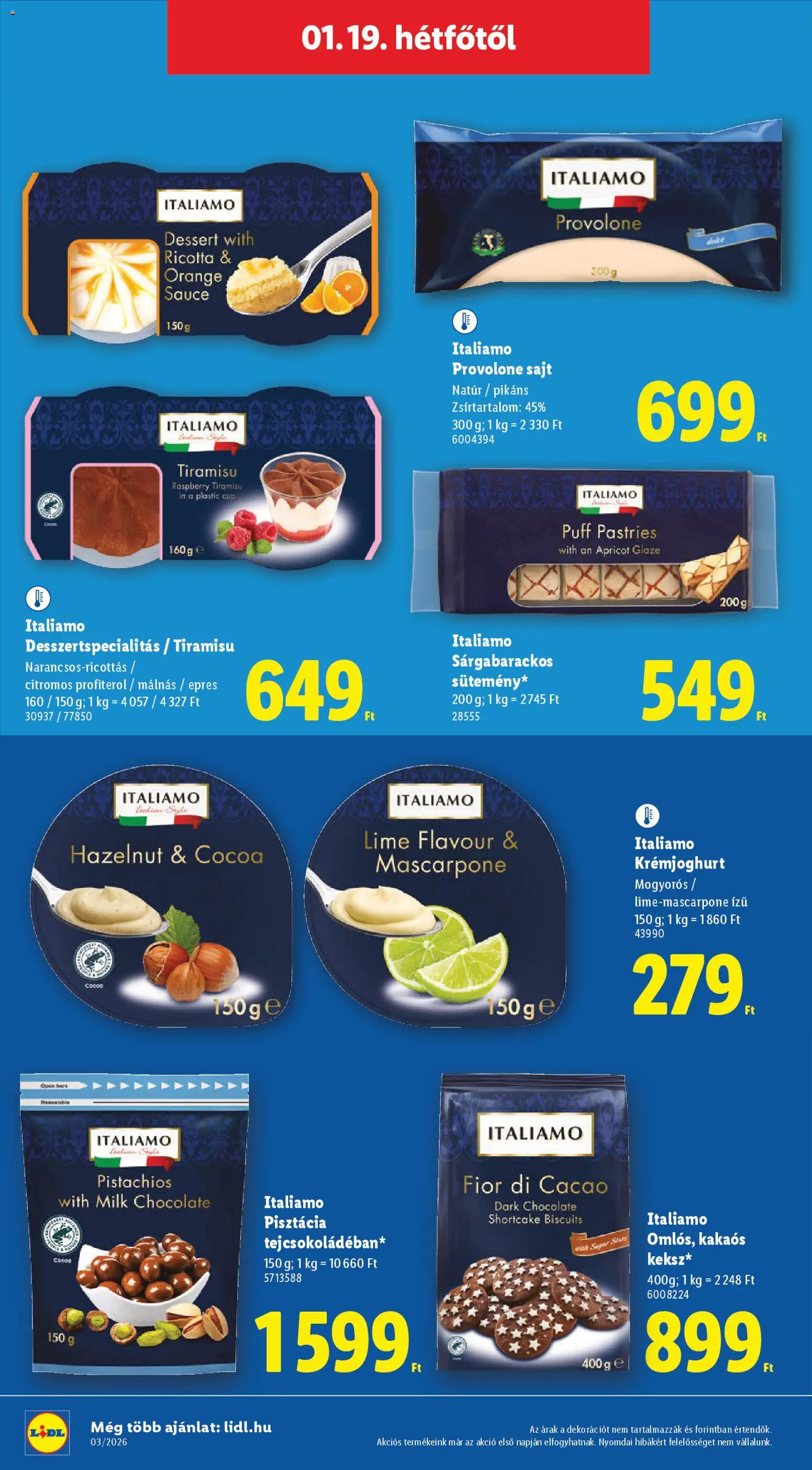 Lidl akciós ujság - amely érvényes a következő dátumtól: 15.01.2026 | Oldal: 56 | Termékek: Lime, Sajt, Mascarpone, Keksz