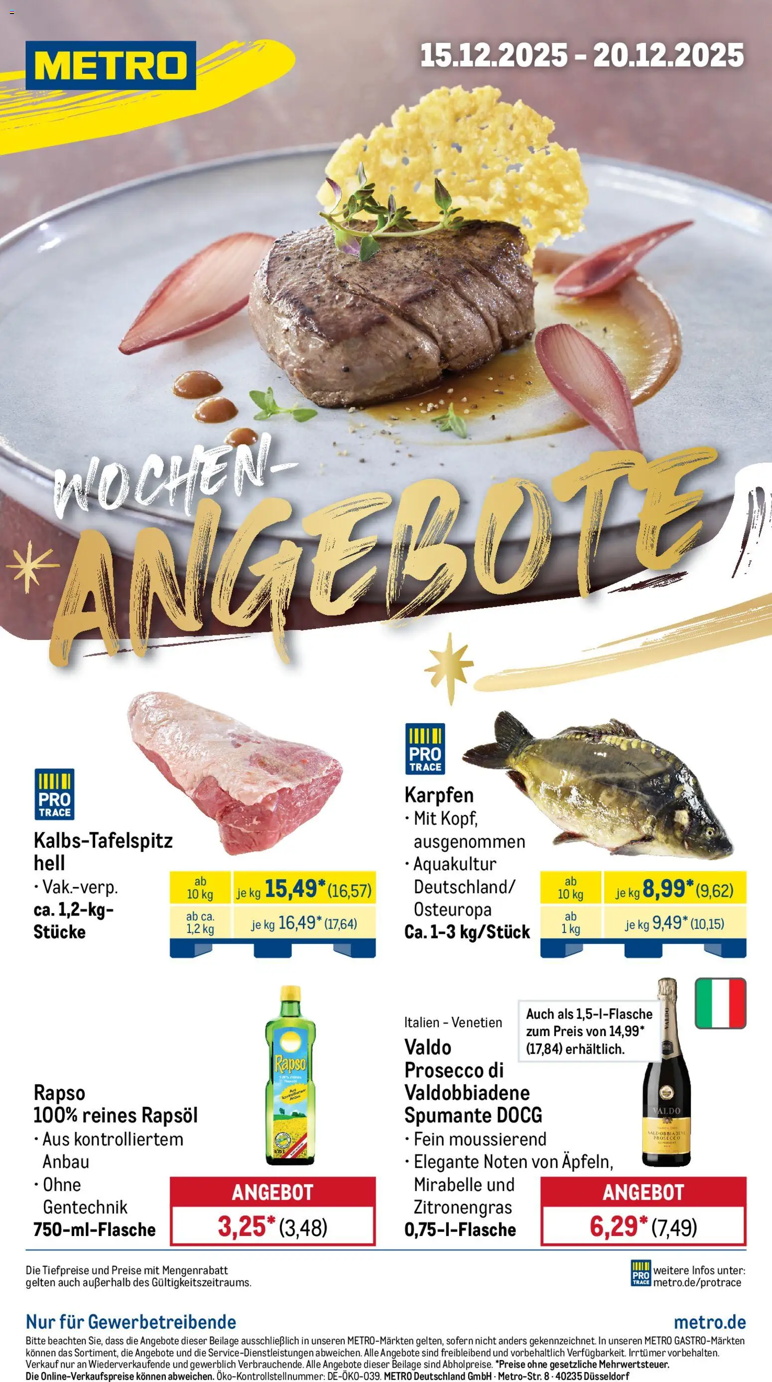 Metro Prospekt 	 – gültig ab 15.12.2025 | Seite: 1 | Produkte: Zitronengras, Rapsöl, Prosecco