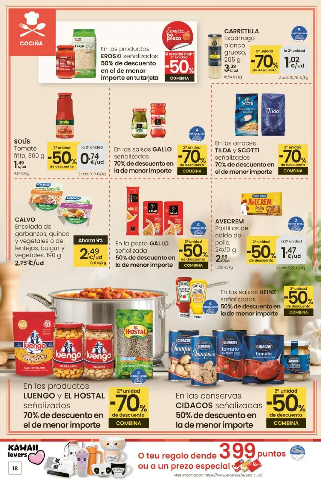 Eroski - Ofertón Center │ válido desde el 18.09.2025 | Página: 18 | Productos: Pasta, Ensalada, Cocina, Tomate triturado